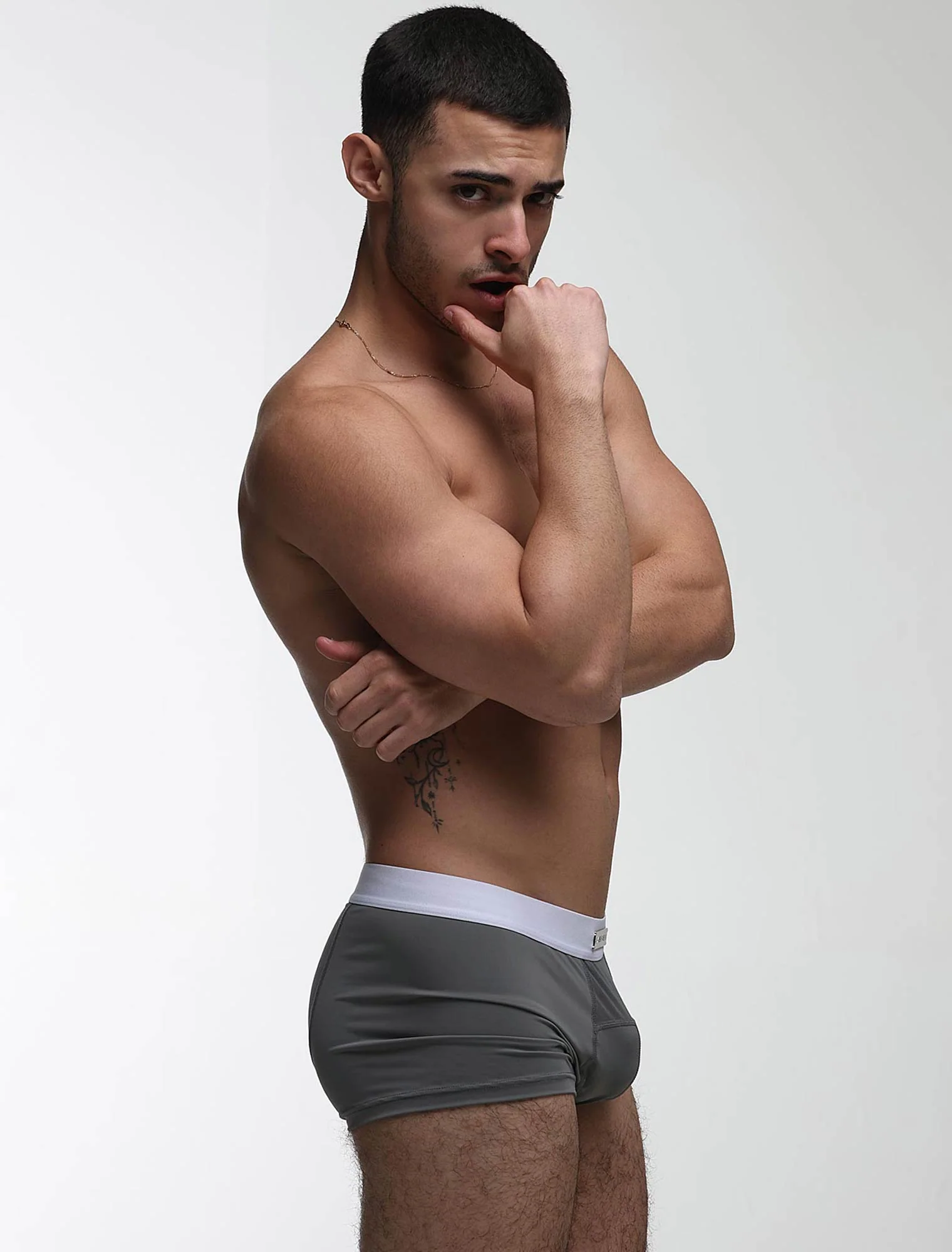 Mens Curved Mesh Boxers - Grey - Image 8