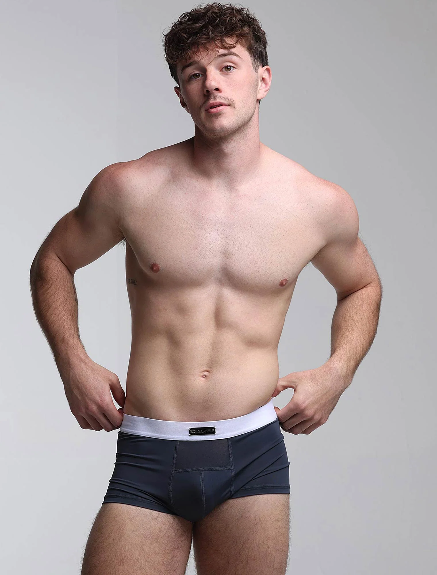 Mens Curved Mesh Boxers - Navy - Image 7