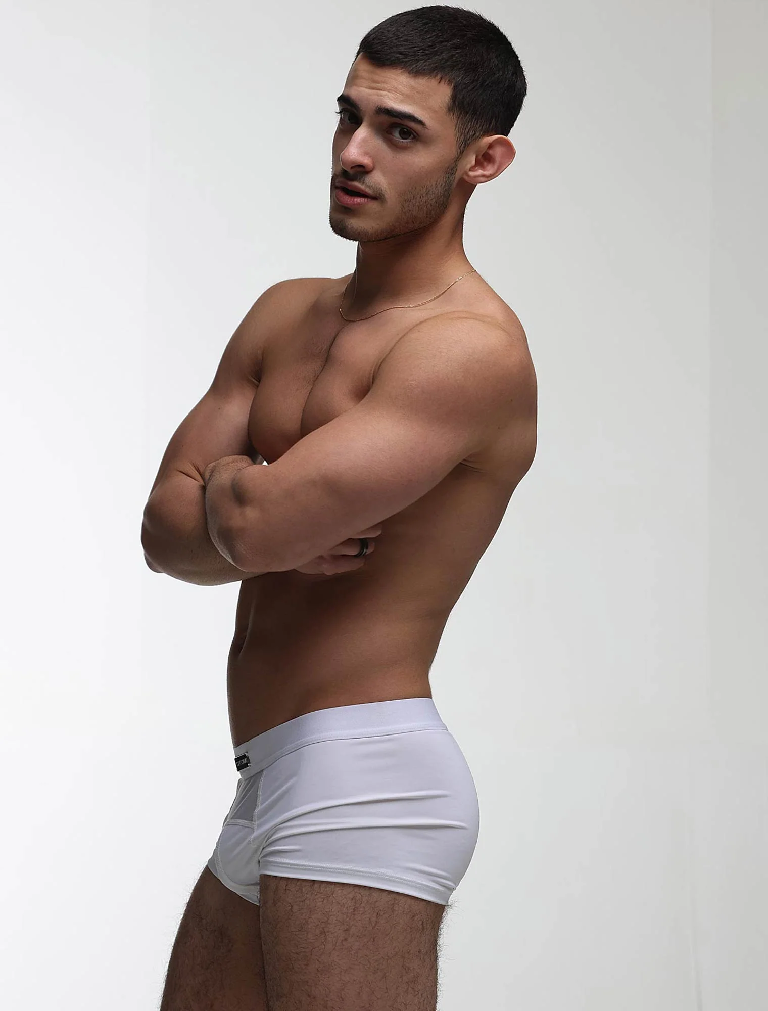 Mens Curved Mesh Boxers - White - Image 8