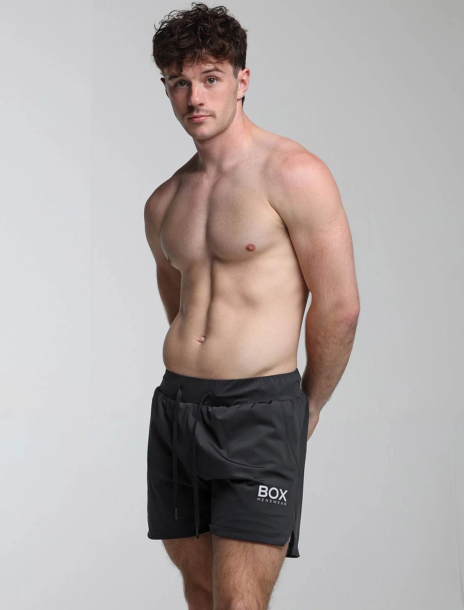 Mens Double Layer Sports Shorts - Black - Image 4