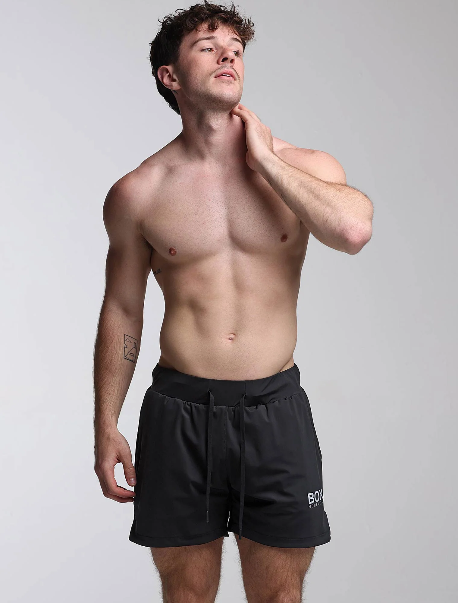 Mens Double Layer Sports Shorts - Black - Image 5