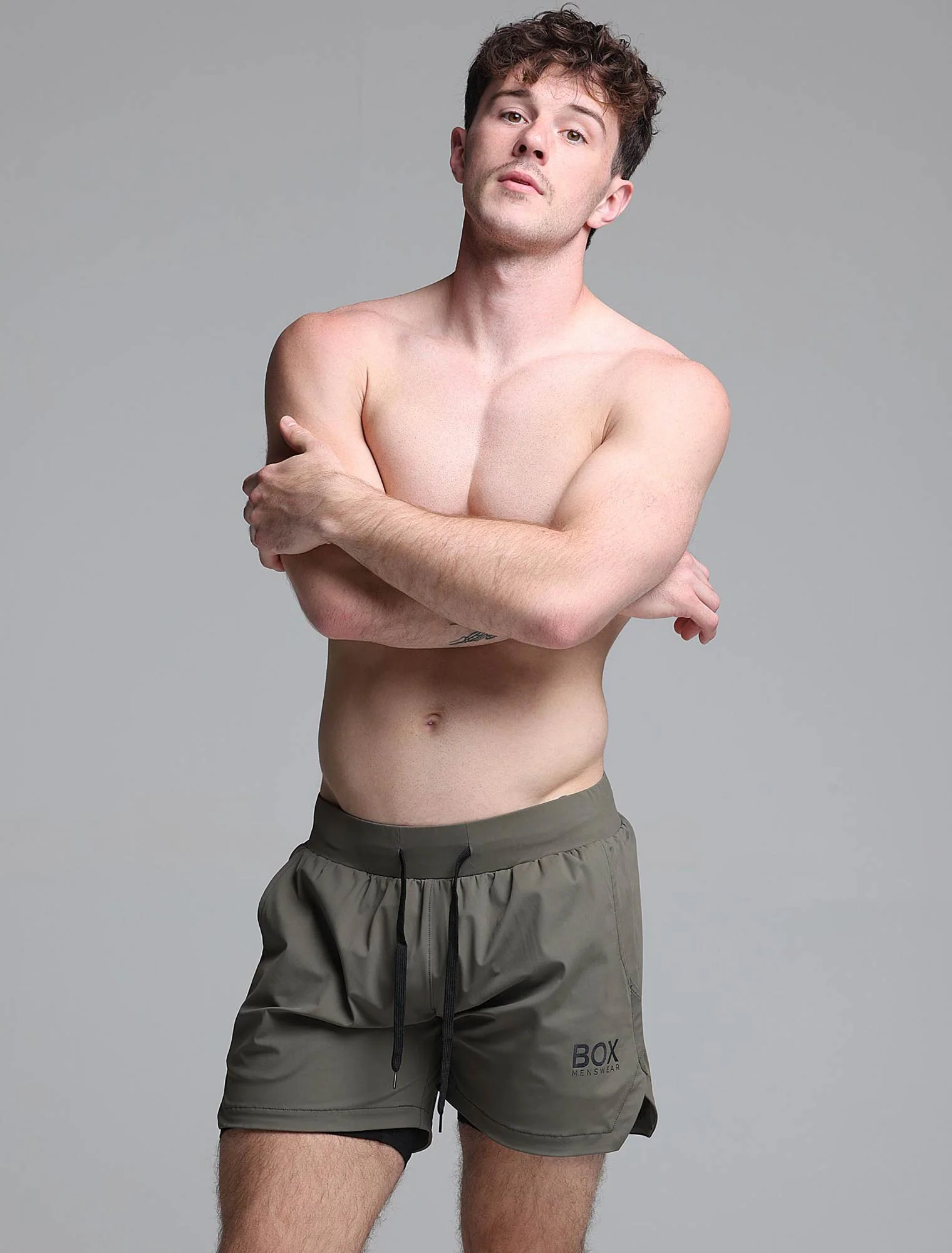 Mens Double Layer Sports Shorts - Green - Image 4