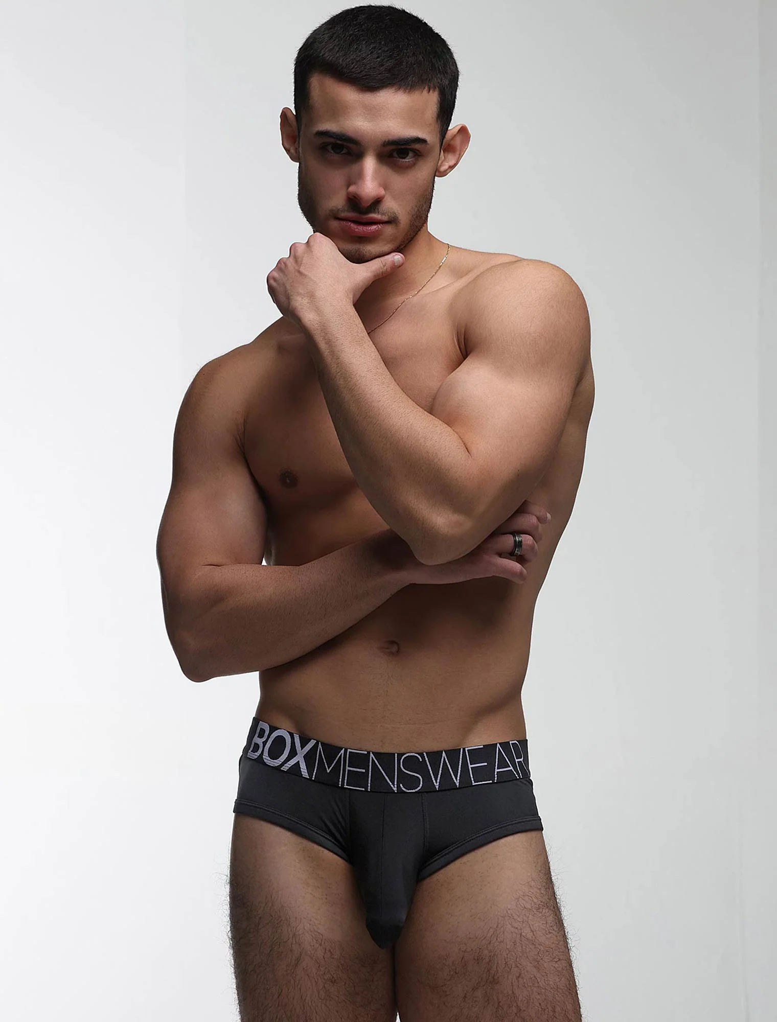 Mens Hipster Trunks: Defined Crotch - Black - Image 3