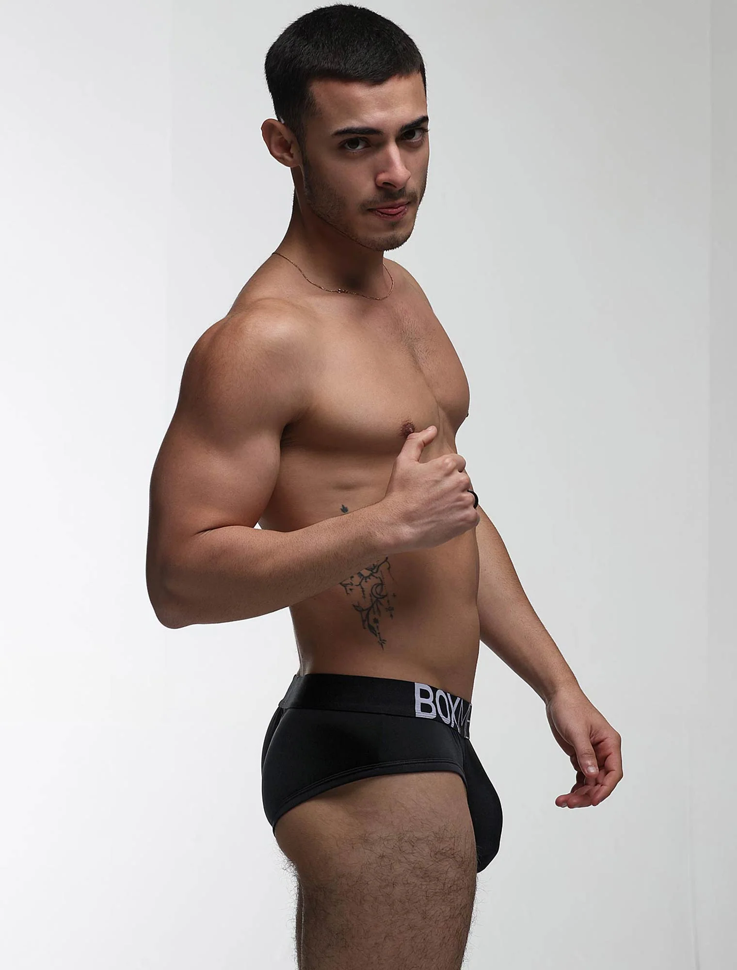 Mens Hipster Trunks: Defined Crotch - Black - Image 4