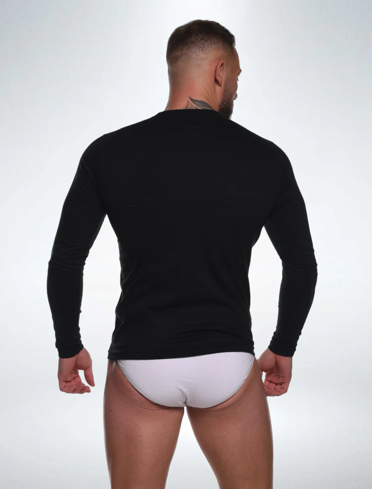 Mens Long Sleeve T-Shirt: Dynamic Fit - Classic Black - Image 4