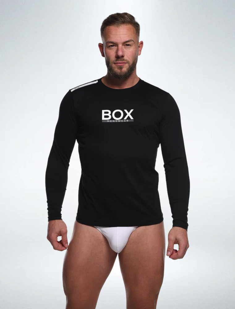 Mens Long Sleeve T-Shirt: Dynamic Fit - Classic Black - Image 5