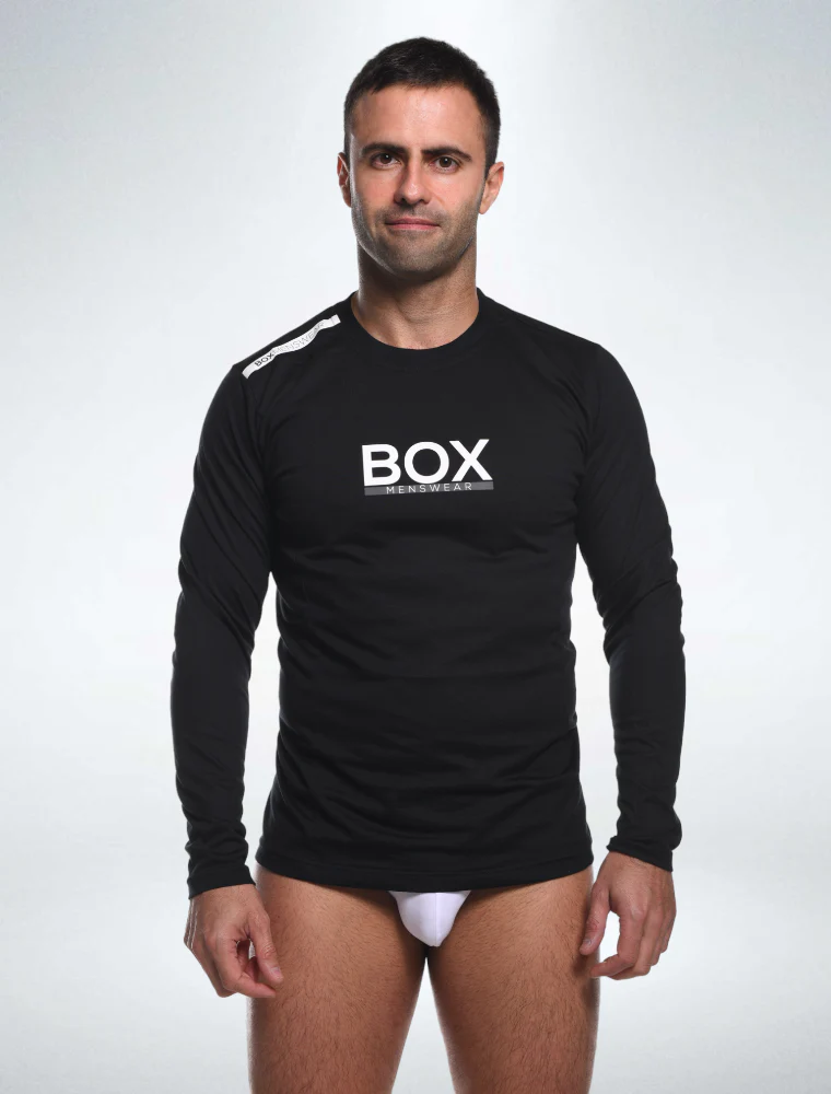 Mens Long Sleeve T-Shirt: Dynamic Fit - Classic Black - Image 6