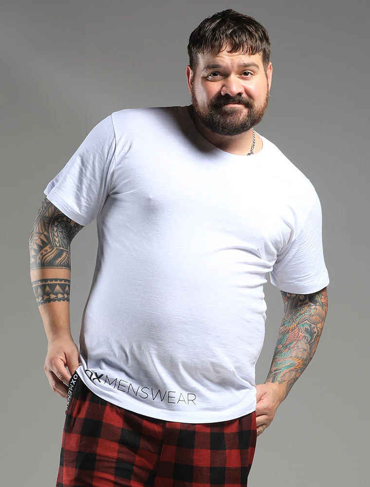 Mens Pyjama T-Shirt - White - Image 3