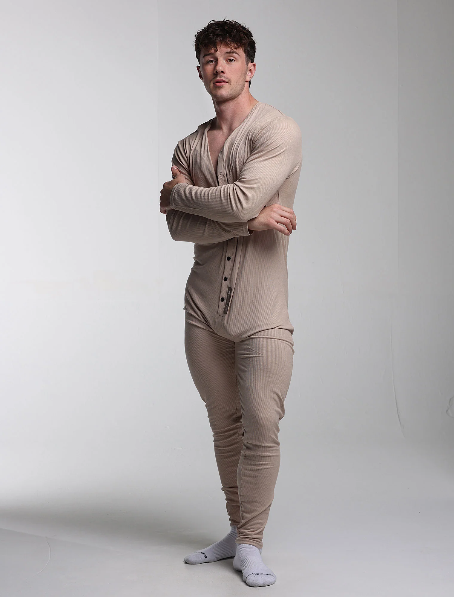 Mens Ribbed Onesie - Comfort Cream - Image 5