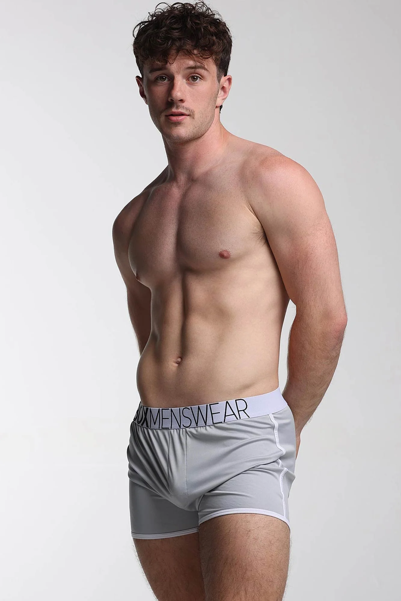 Mens Sports Loose Fit Boxers - Greyscale
