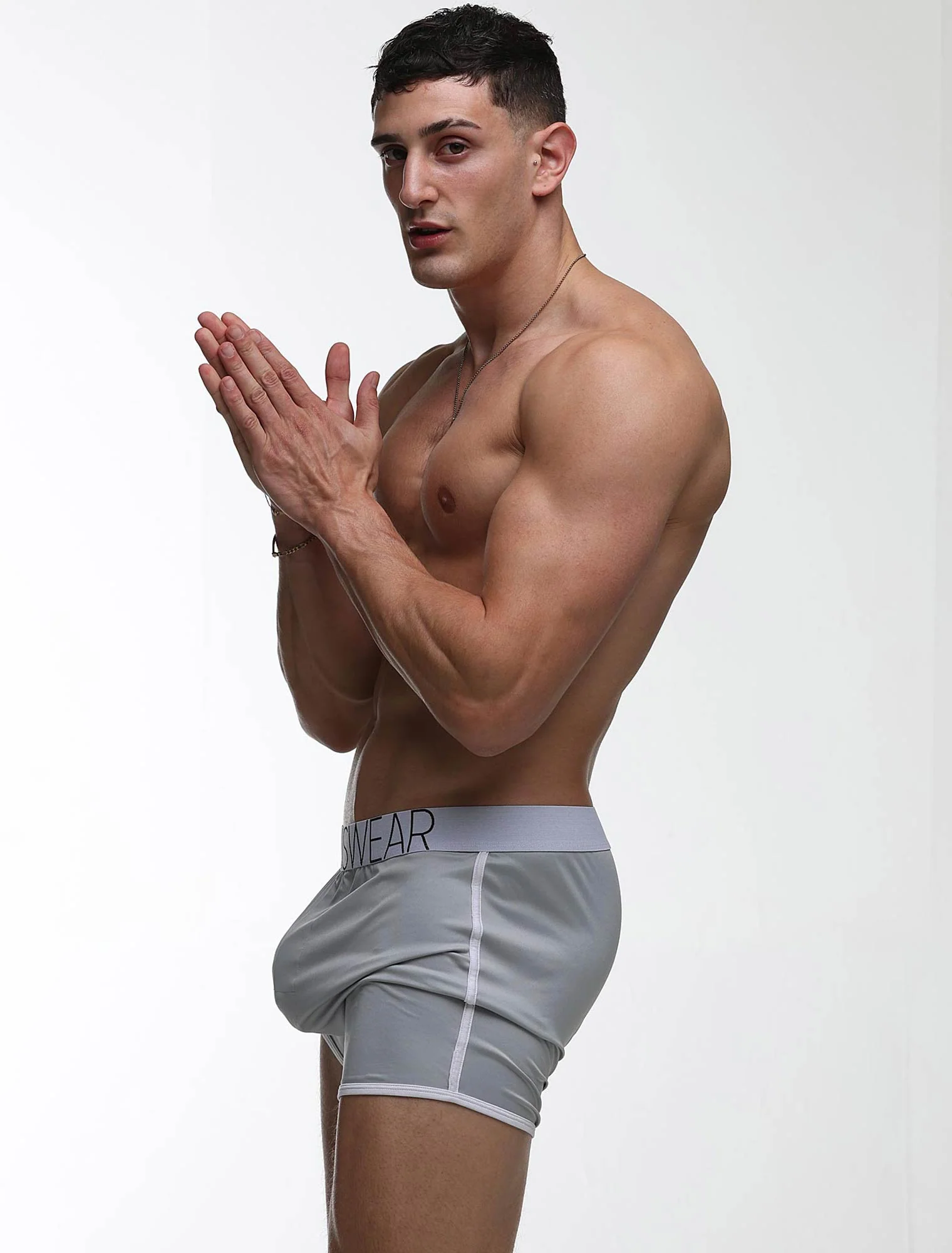 Mens Sports Loose Fit Boxers - Greyscale - Image 3