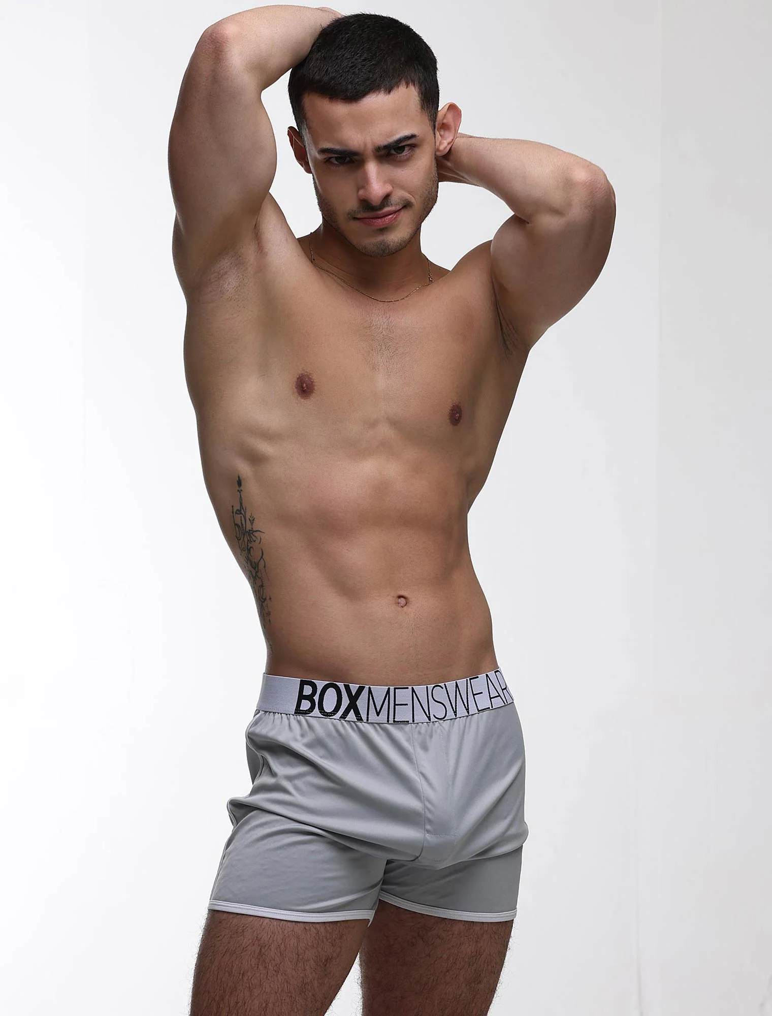 Mens Sports Loose Fit Boxers - Greyscale - Image 6