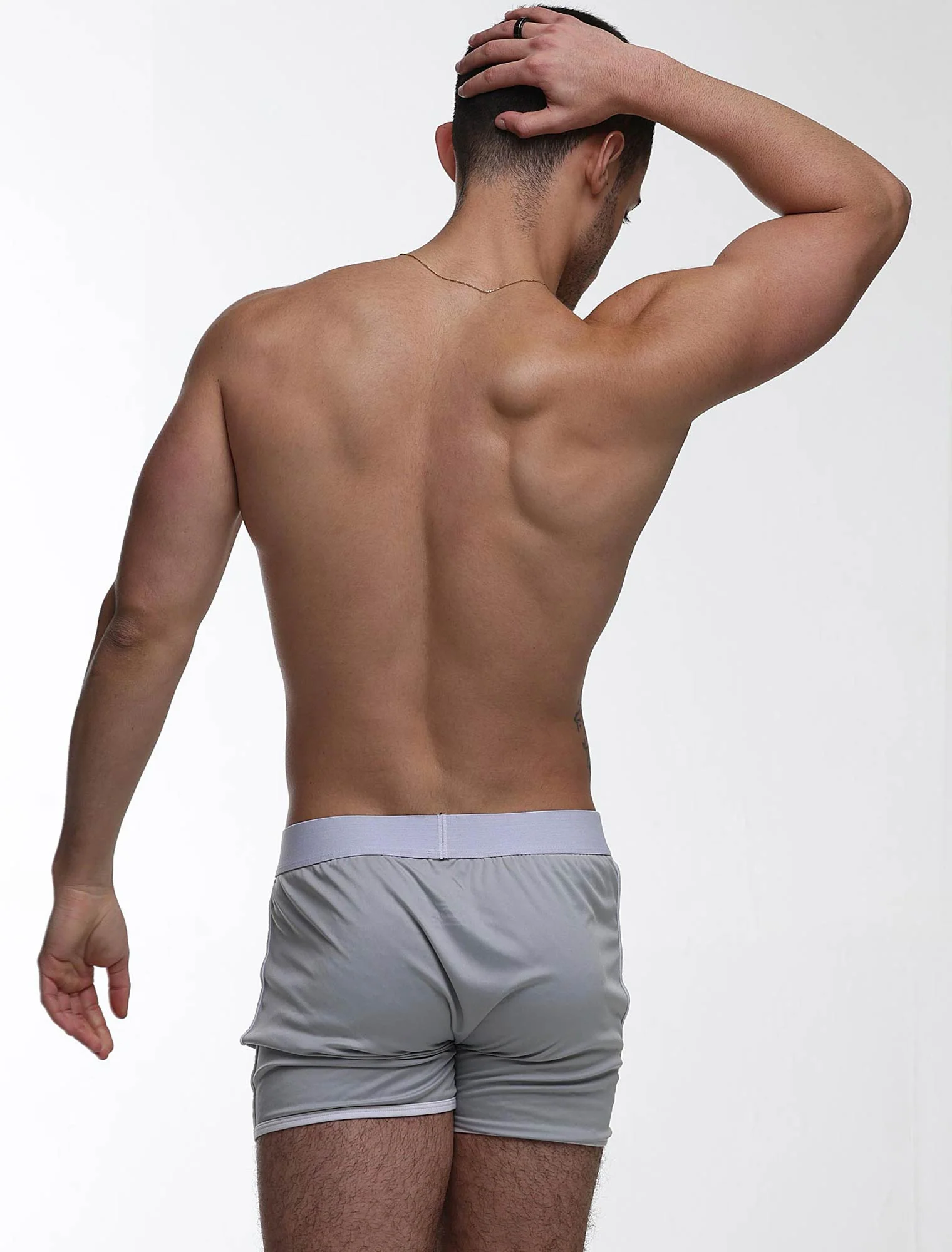Mens Sports Loose Fit Boxers - Greyscale - Image 8