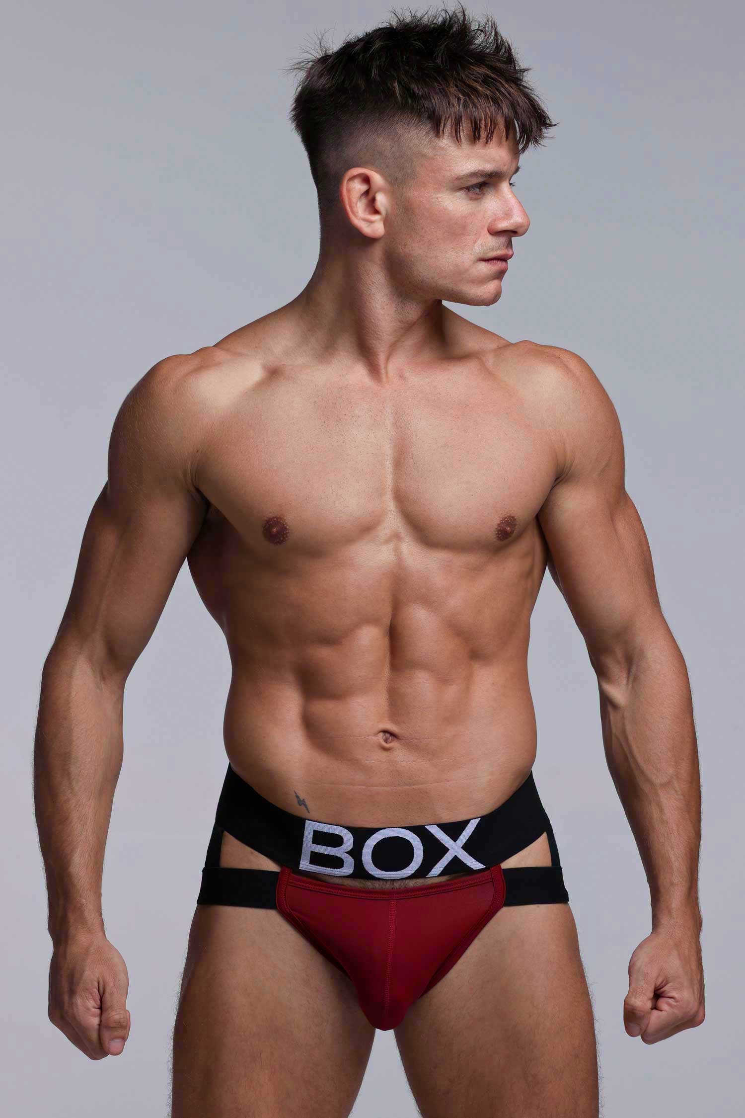 Mens Suspender Jockstrap 3.0 : With Bounce - Burgundy - Image 3
