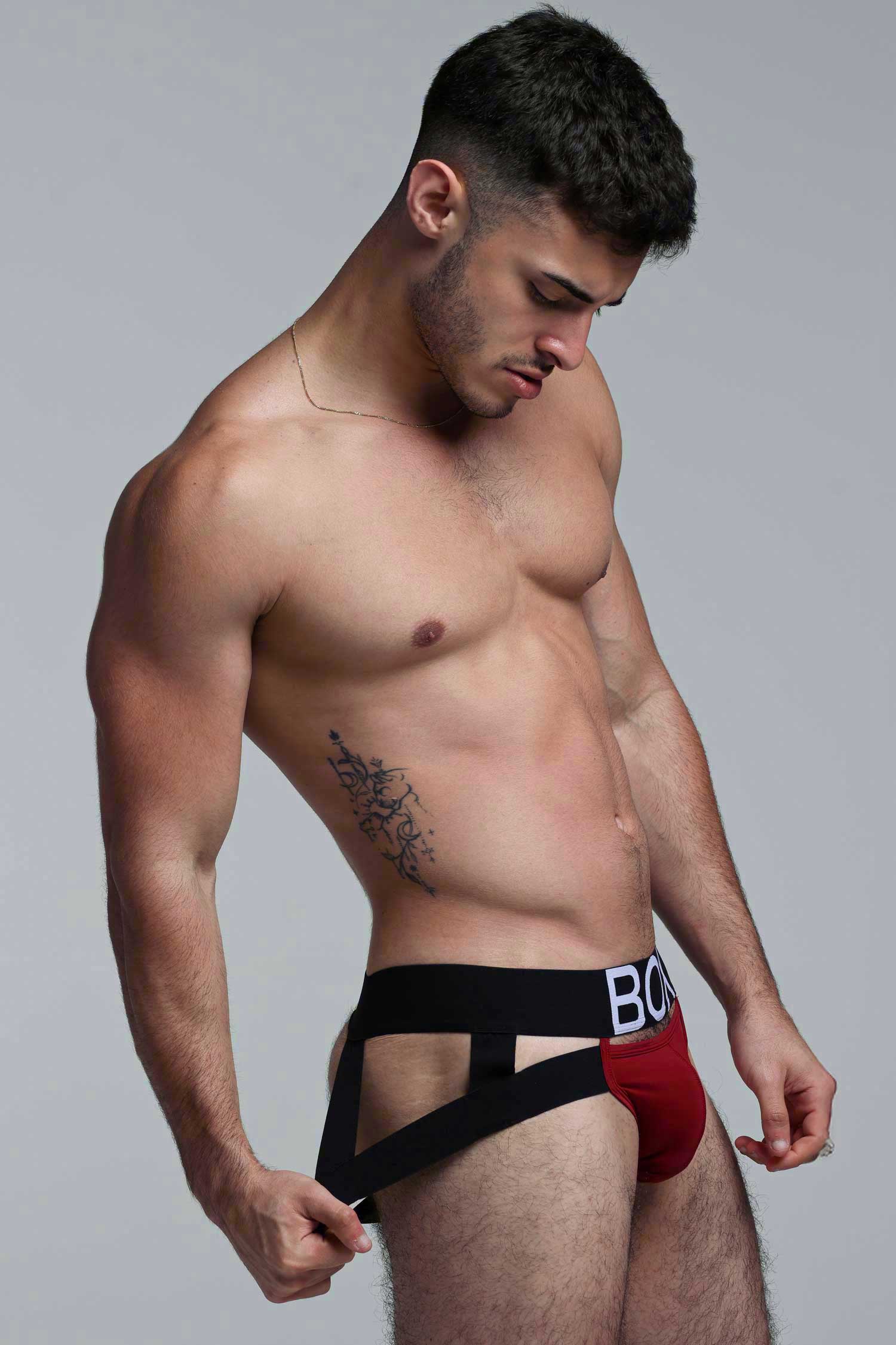 Mens Suspender Jockstrap 3.0 : With Bounce - Burgundy - Image 9