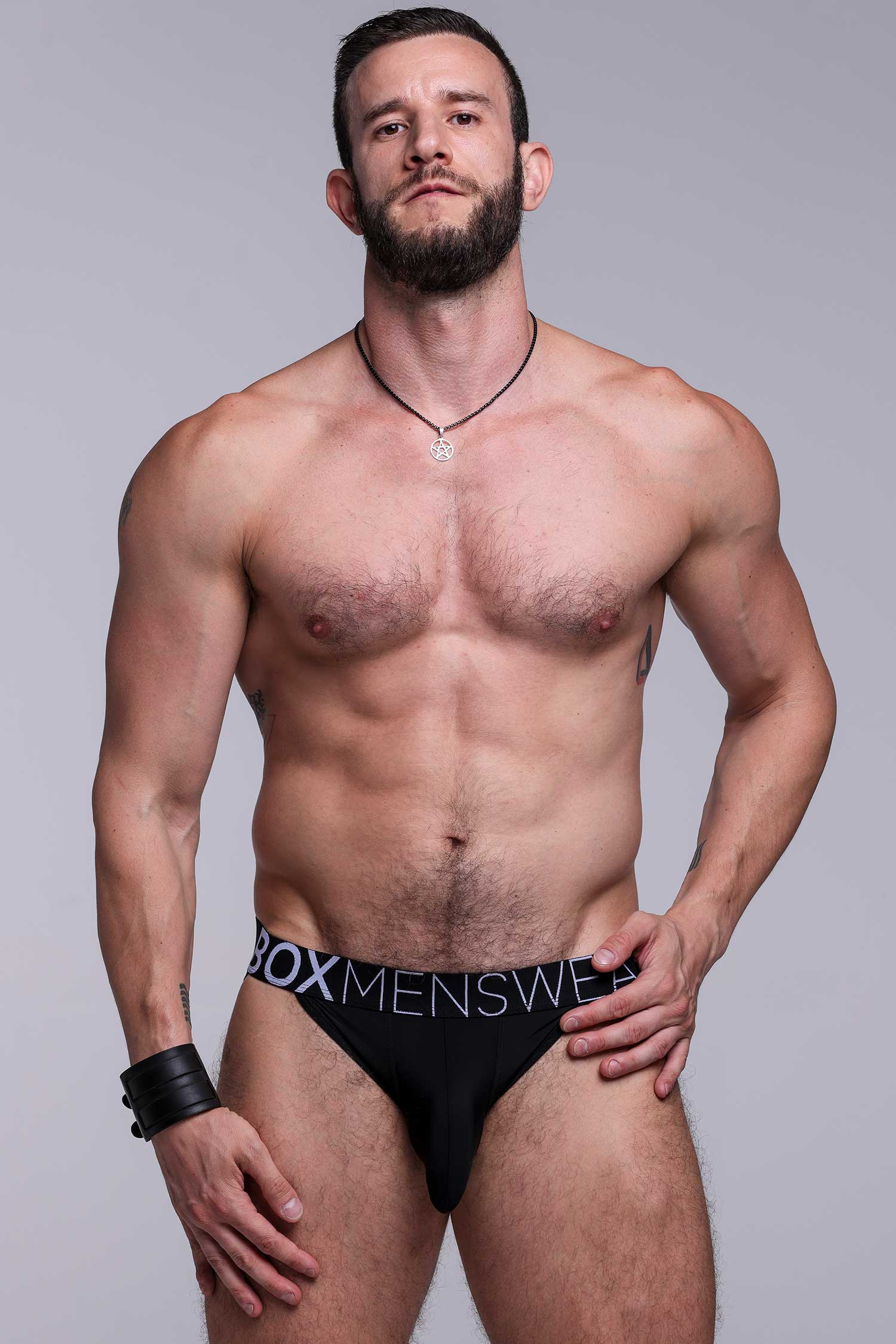 Mens Tanga Briefs: Defined Crotch - Black - Image 5