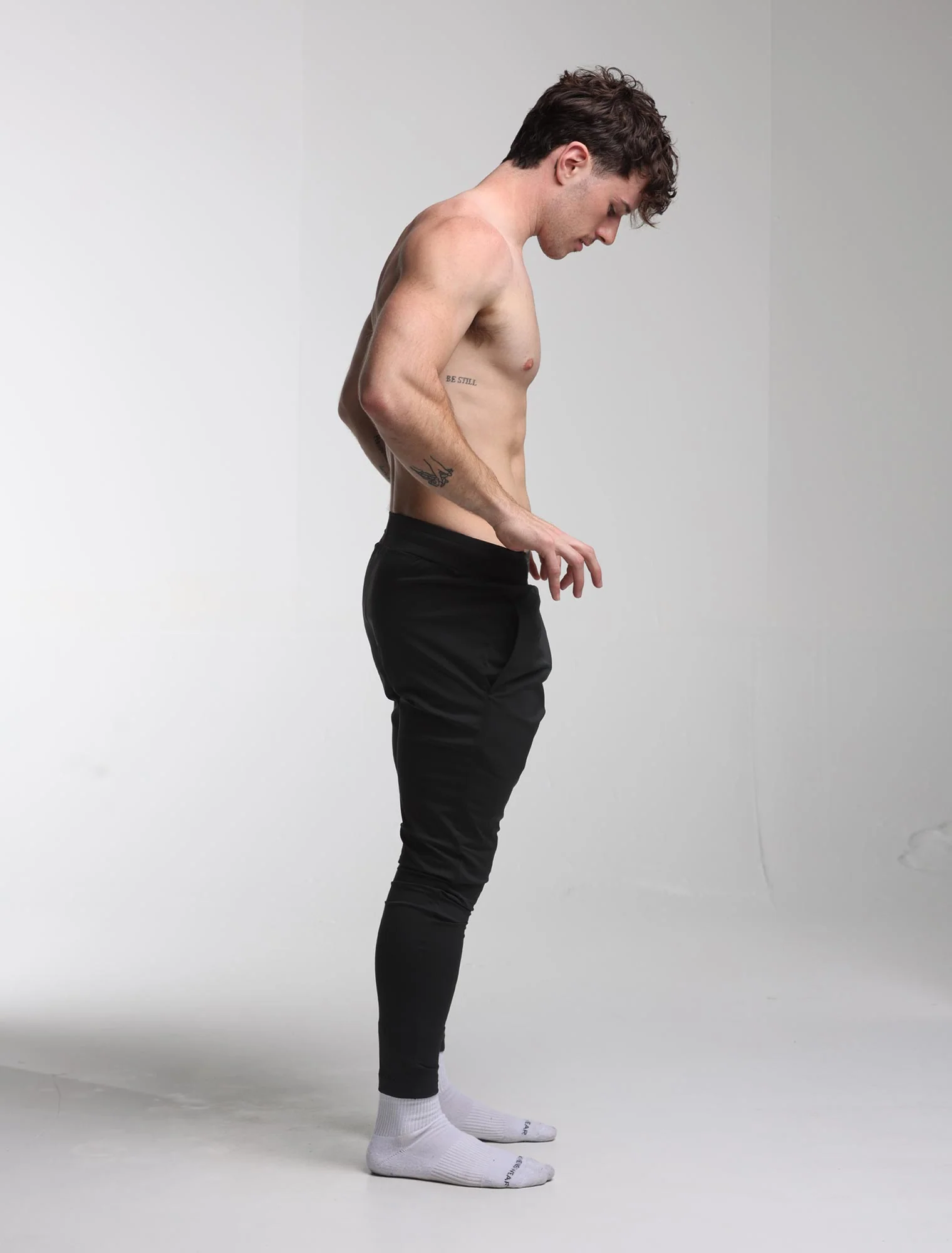 Mens X-Line Tapered Joggers - Black - Image 7