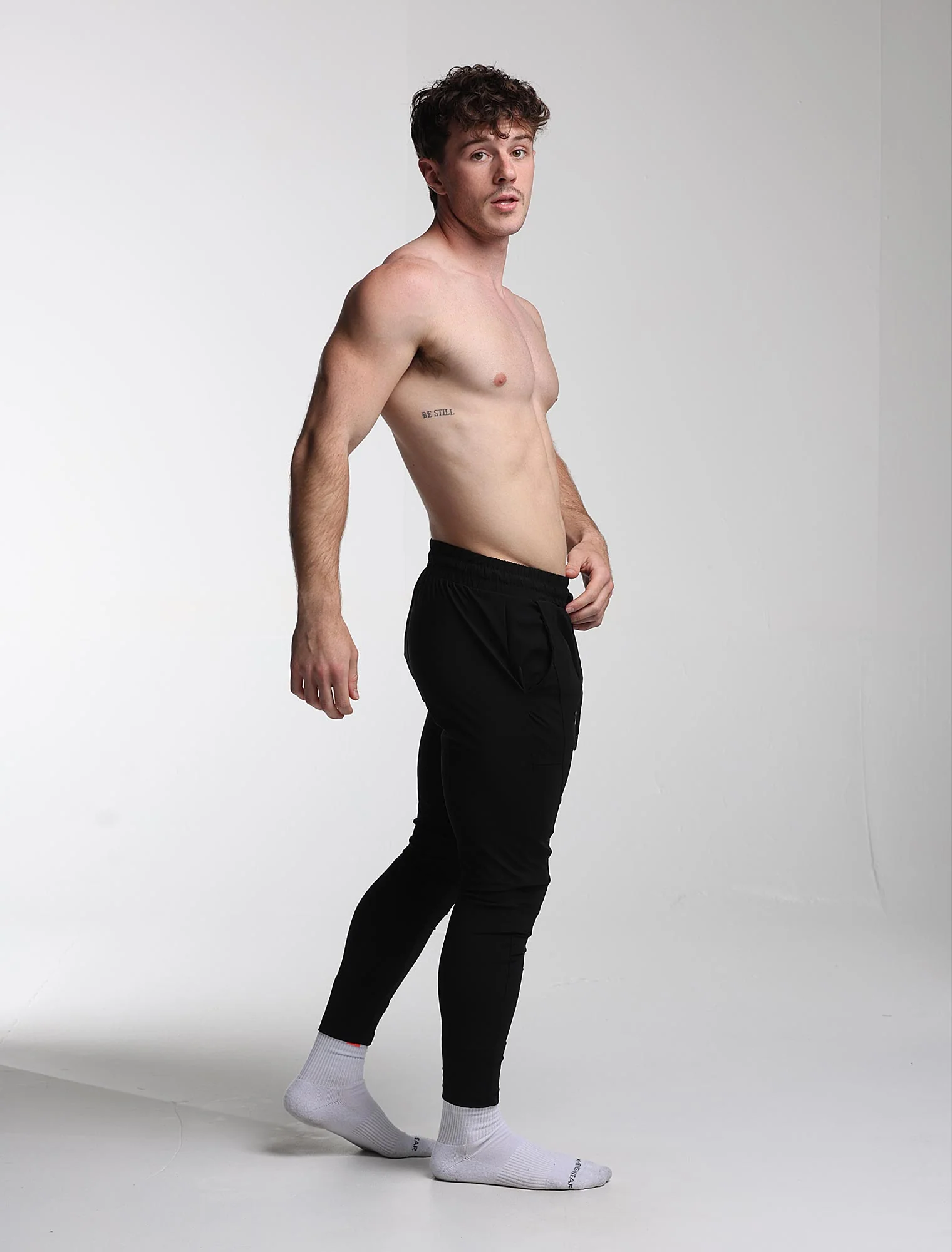Mens X-Line Tapered Joggers - Black - Image 9