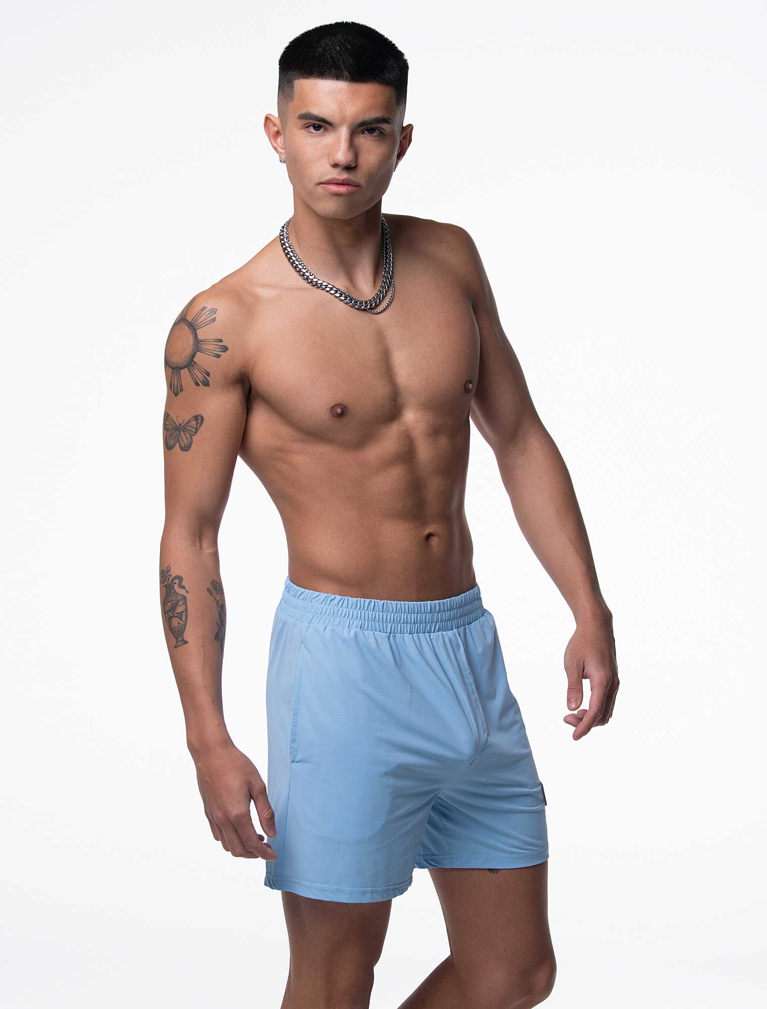 Mesh Football Shorts - Back 4 Blue - Image 9