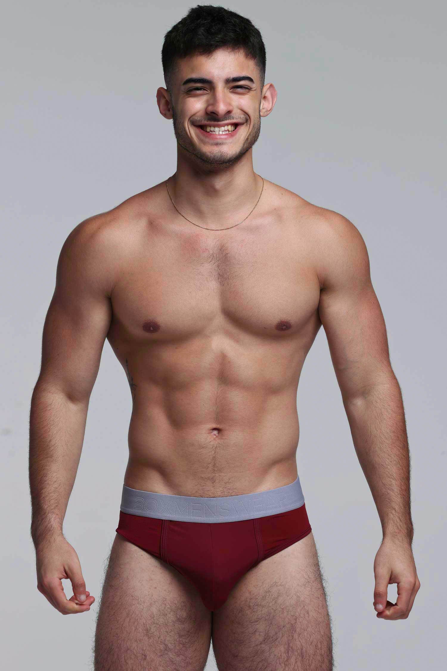 Mesh Panel Briefs - Burgundy Bordeaux - Image 7