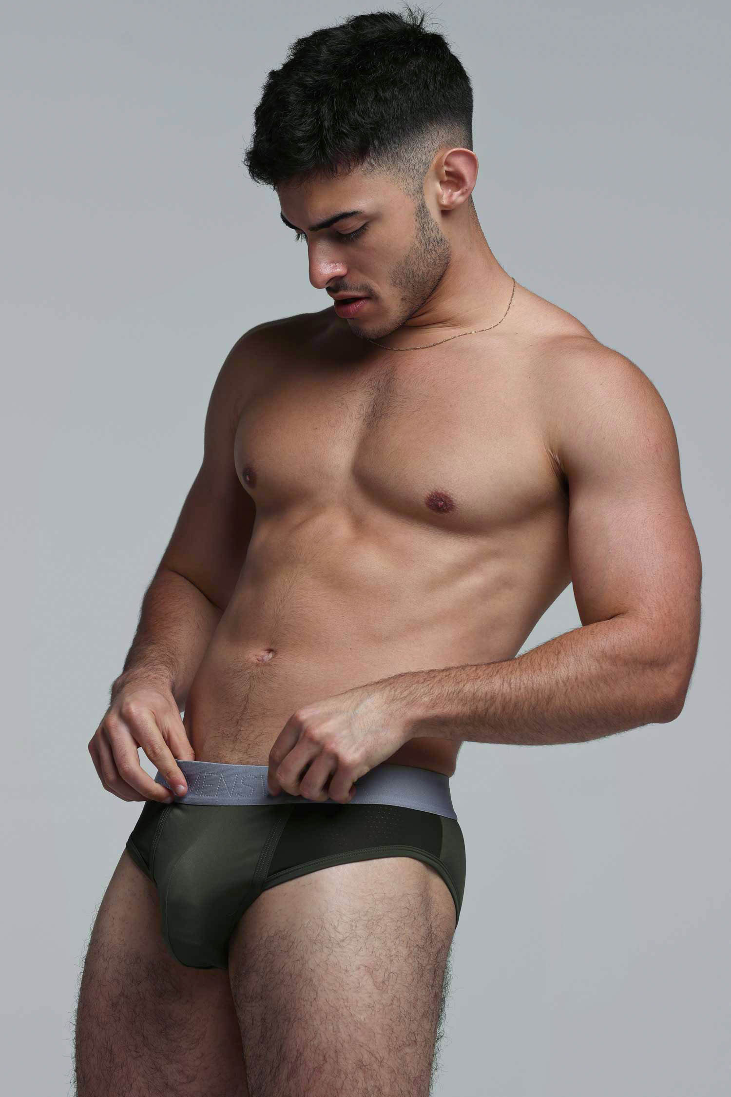 Mesh Panel Briefs - Château Green - Image 2