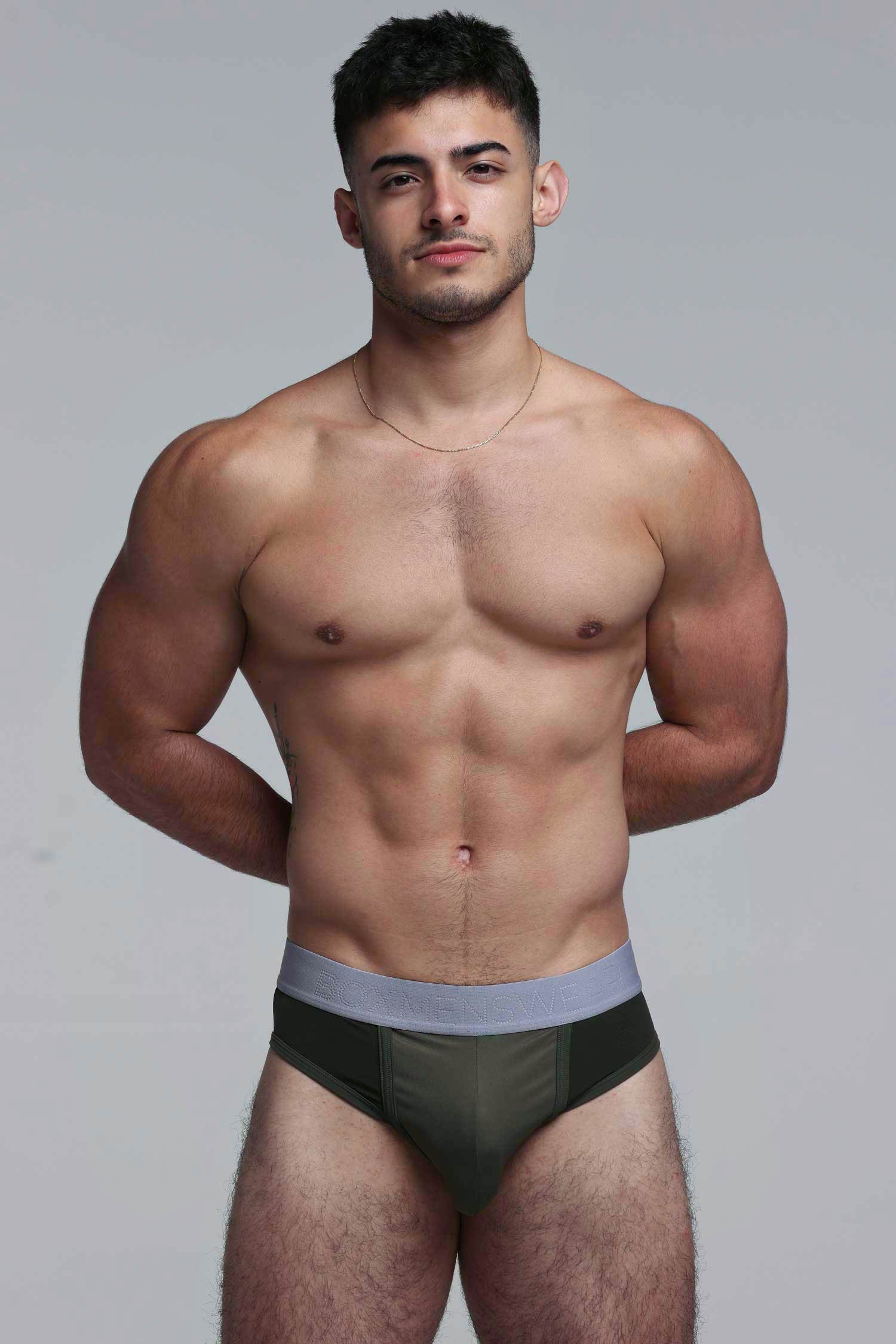 Mesh Panel Briefs - Château Green - Image 4