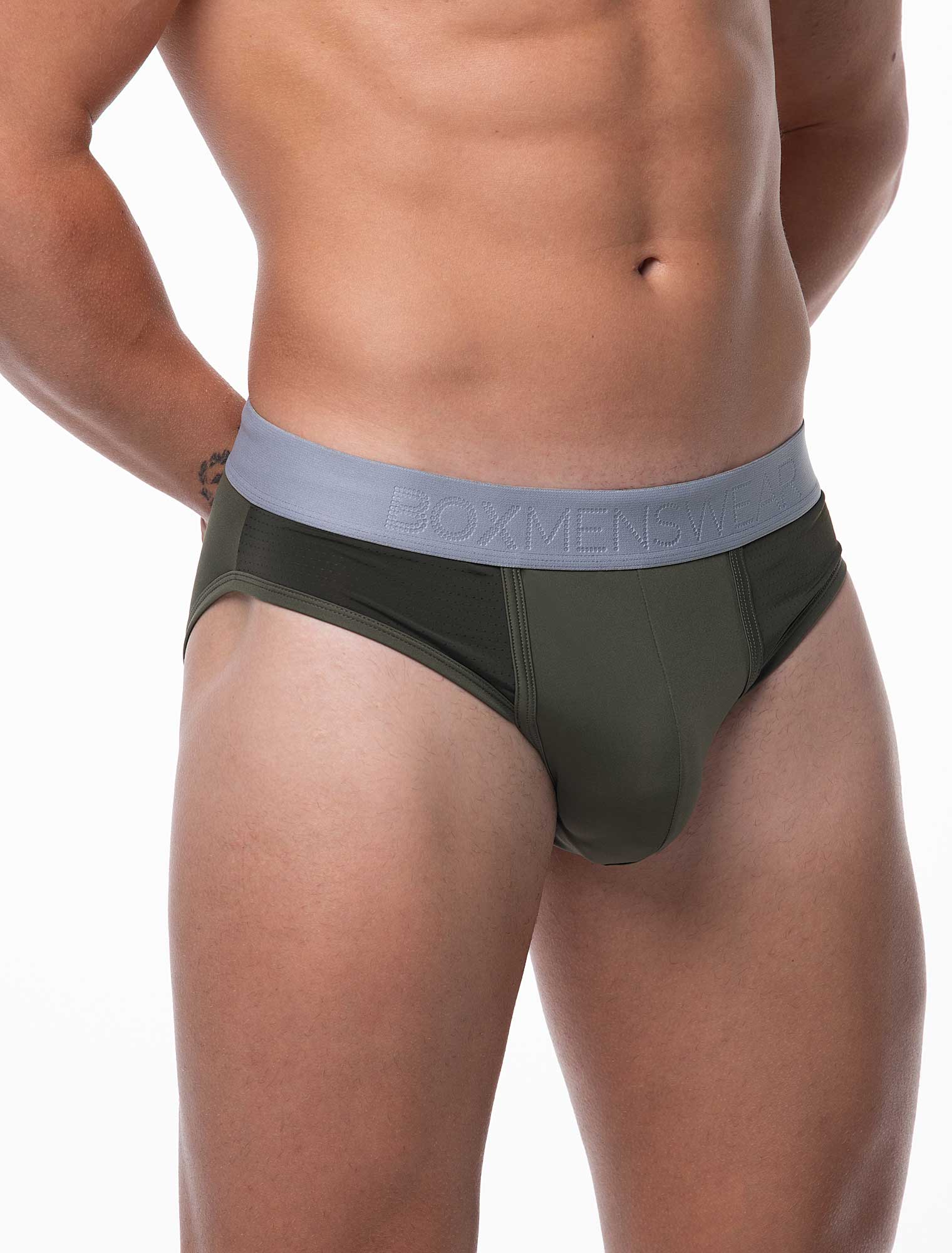 Mesh Panel Briefs - Château Green - Image 7
