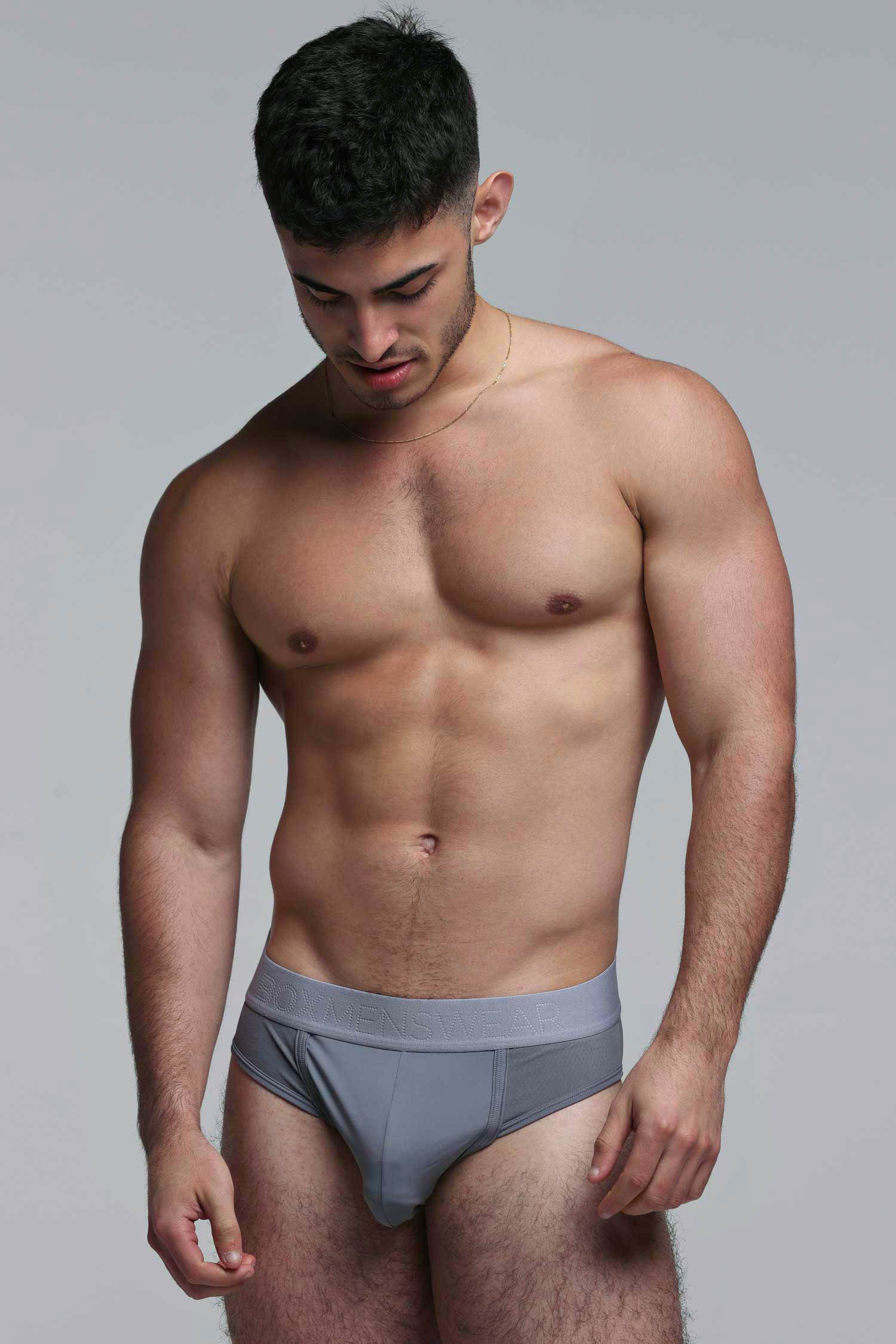 Mesh Panel Briefs - Regal Grey - Image 4
