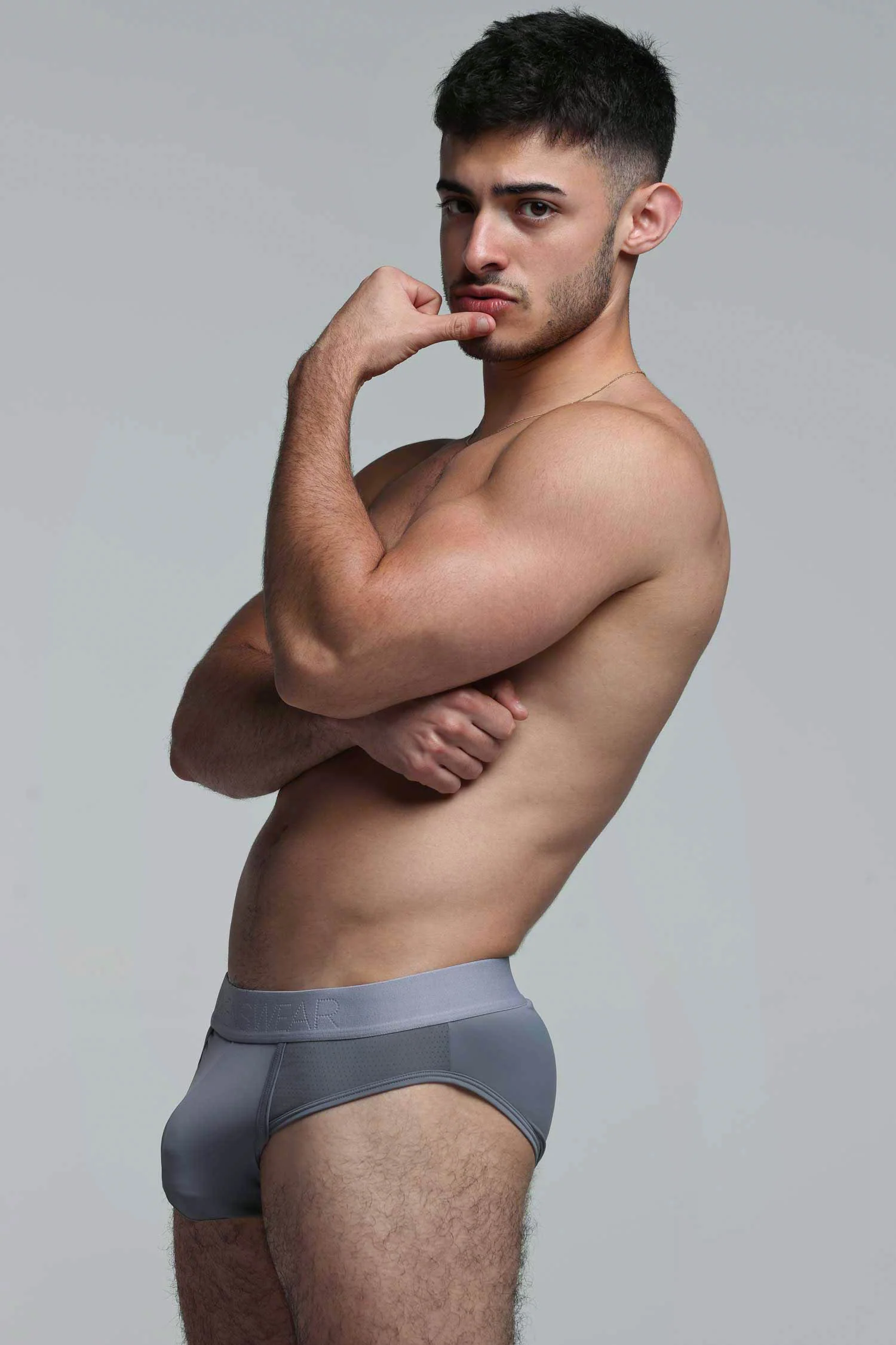 Mesh Panel Briefs - Regal Grey - Image 5