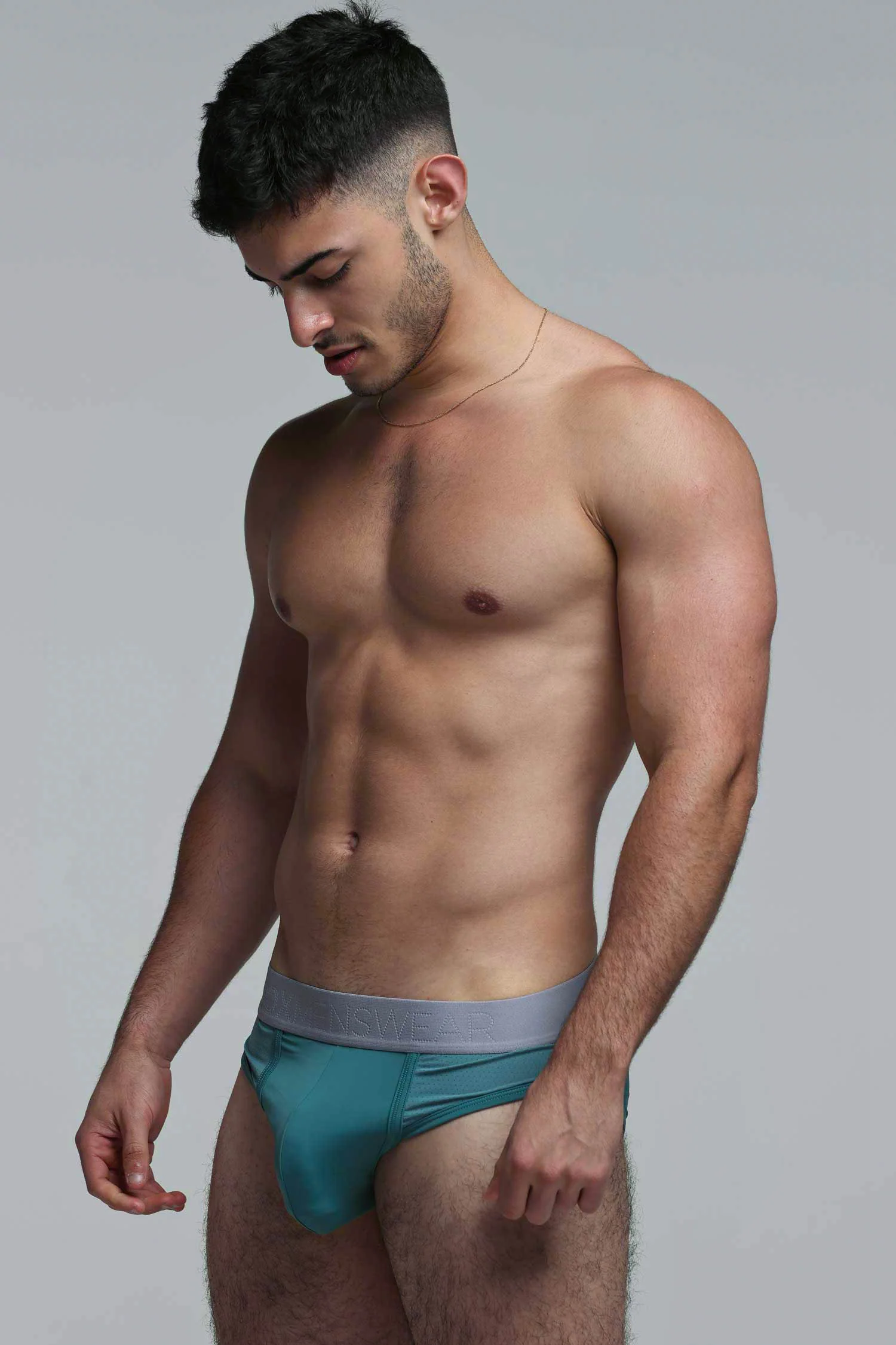Mesh Panel Briefs - Riviera Teal - Image 2