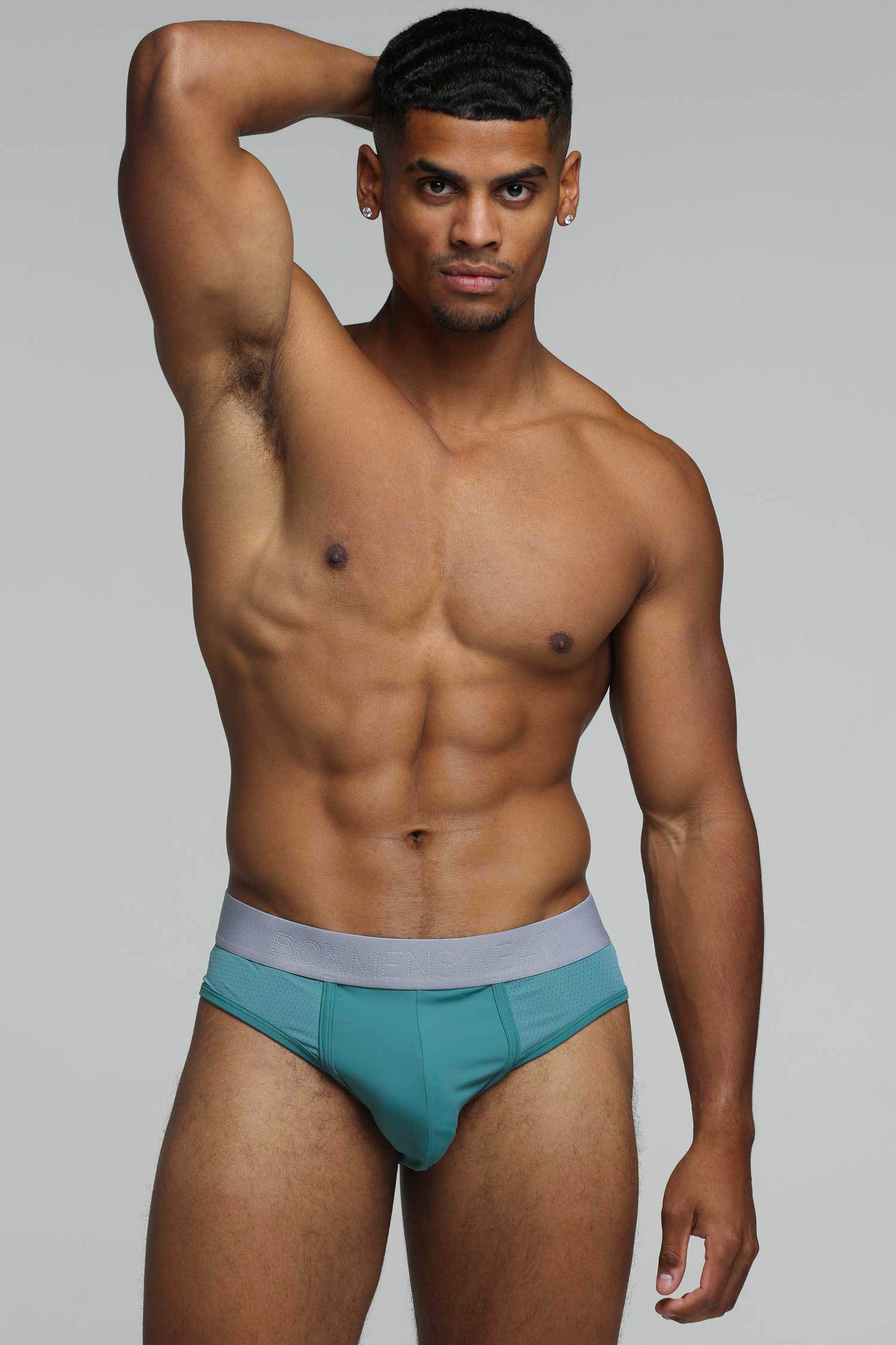 Mesh Panel Briefs - Riviera Teal - Image 4