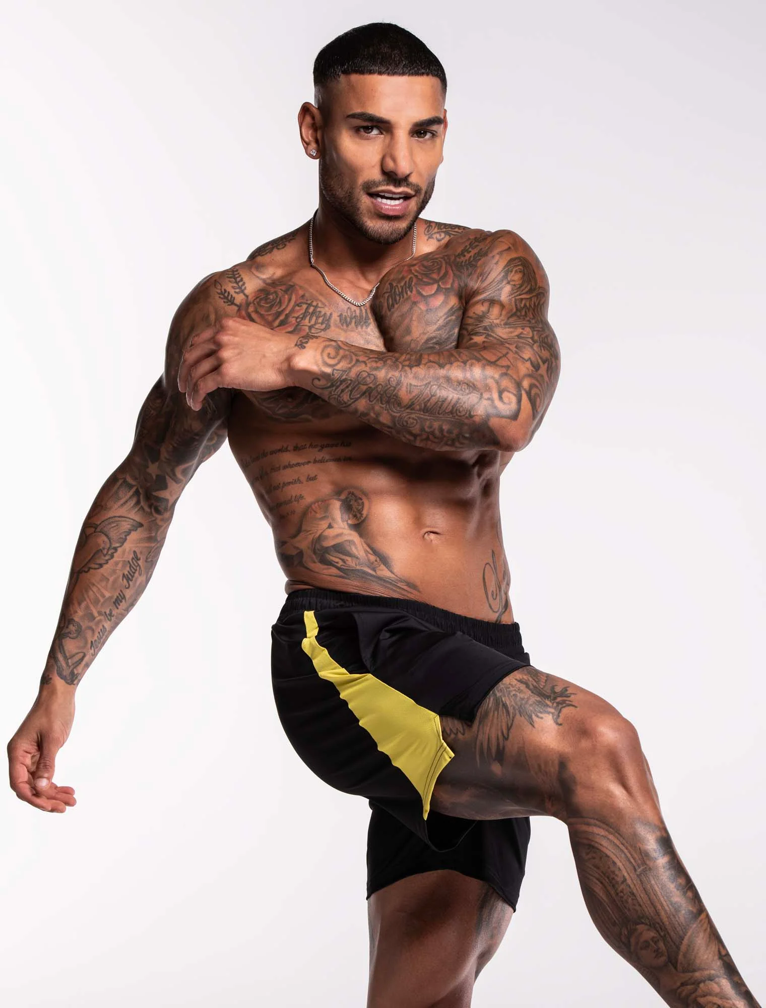 Mesh Panel Sports Shorts - Raven - Image 3