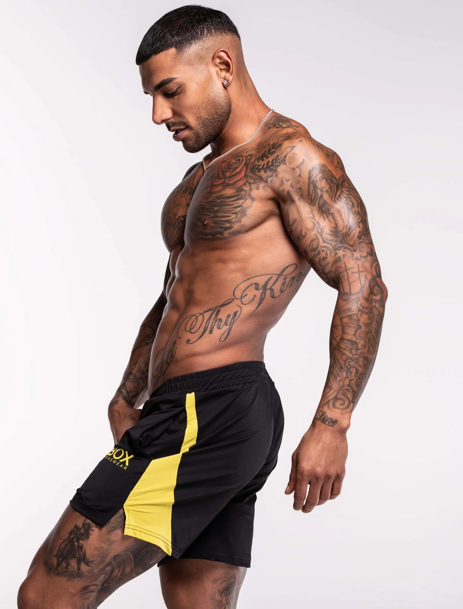Mesh Panel Sports Shorts - Raven - Image 5