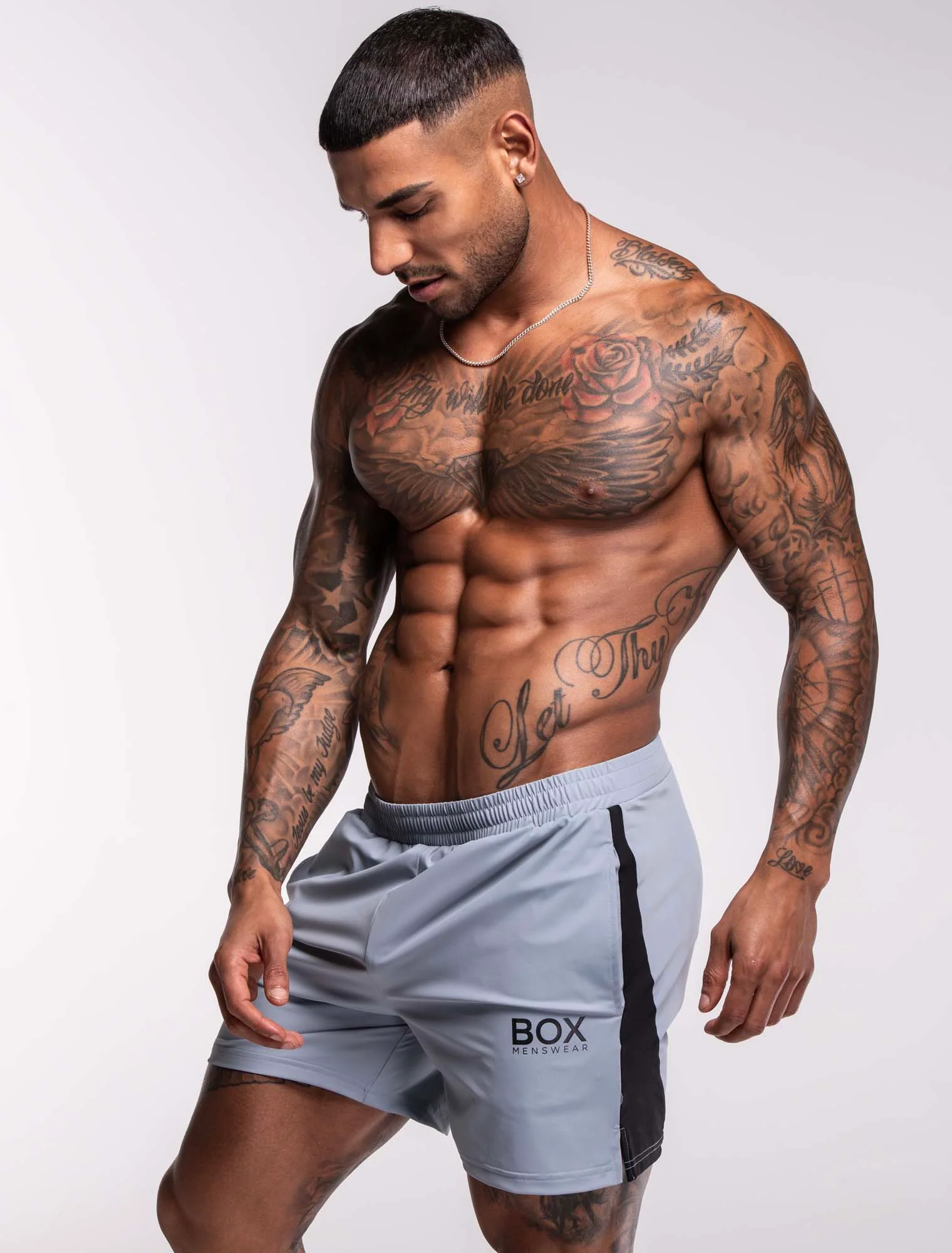Mesh Panel Sports Shorts - Tide Blue - Image 6