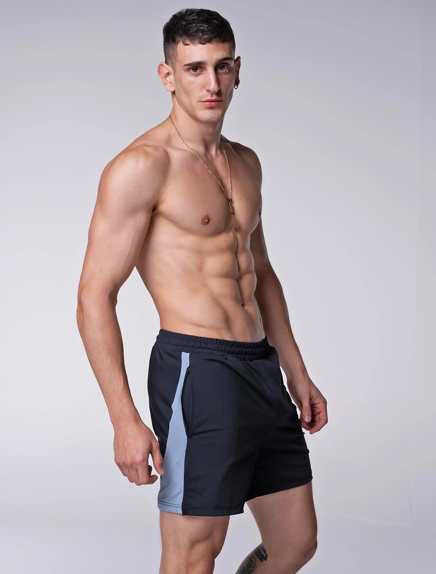 Mesh Panel Sports Shorts - Vesuvius - Image 4
