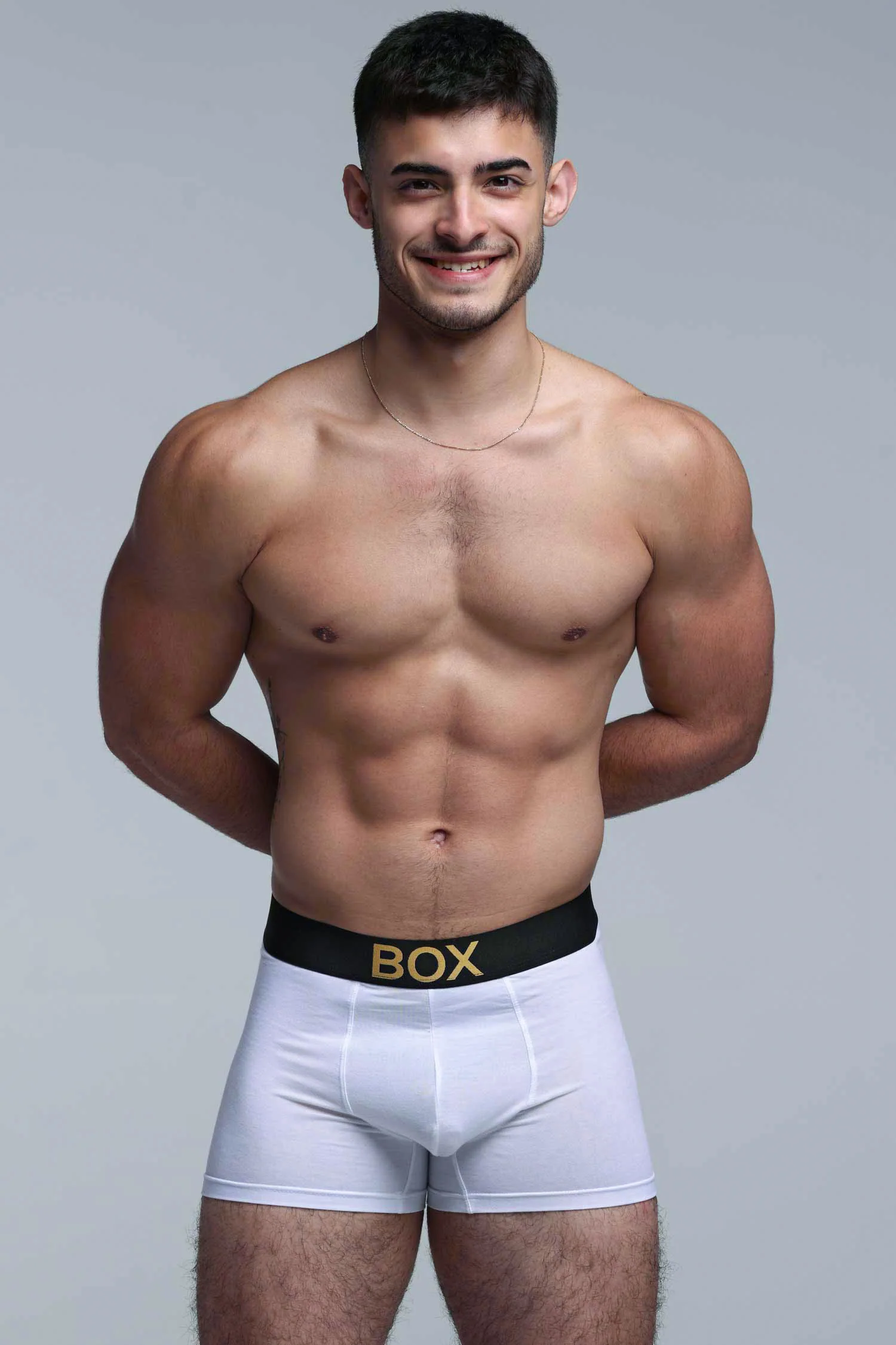 Metallic Modal Boxers - White & Gold - Image 3