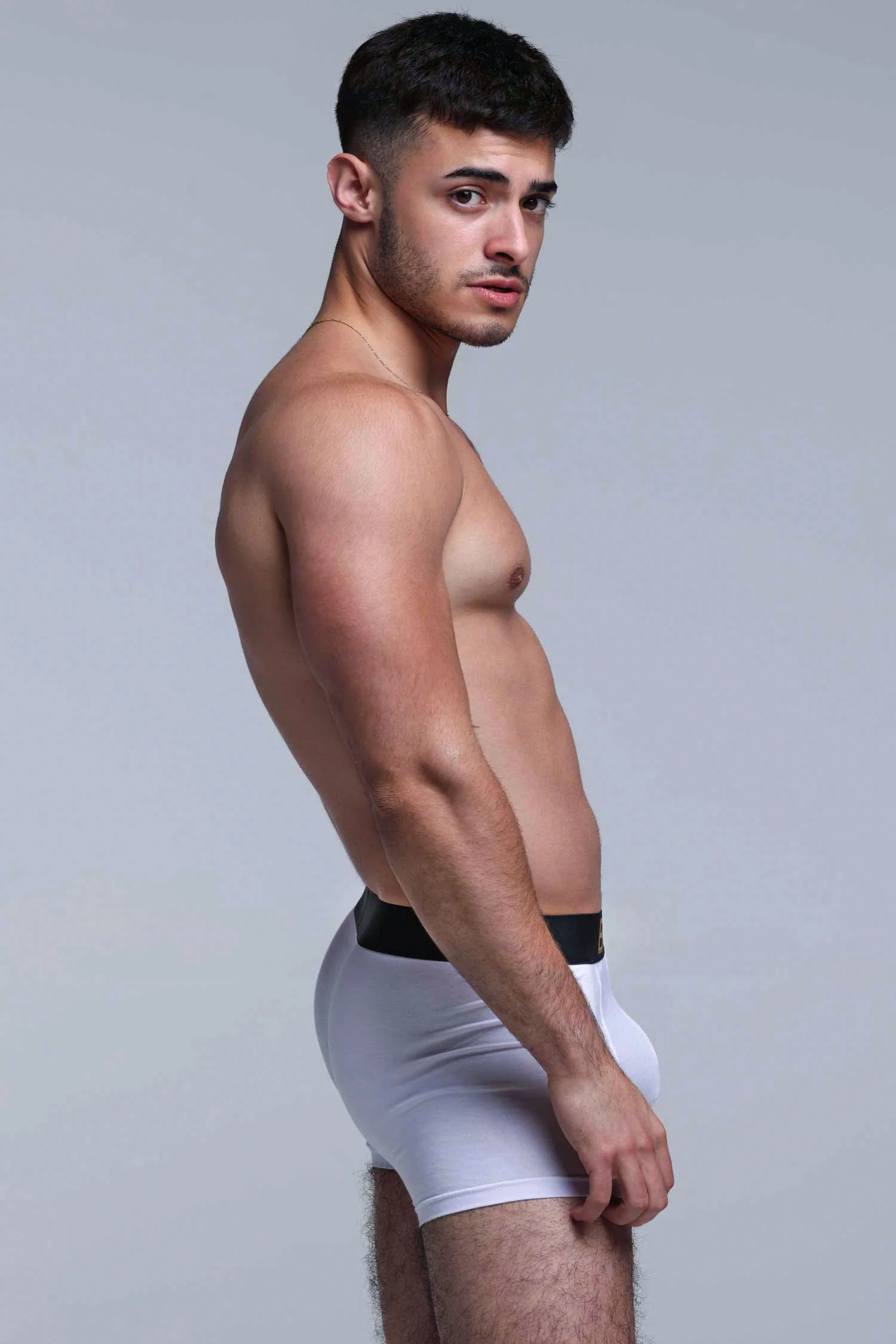 Metallic Modal Boxers - White & Gold - Image 5