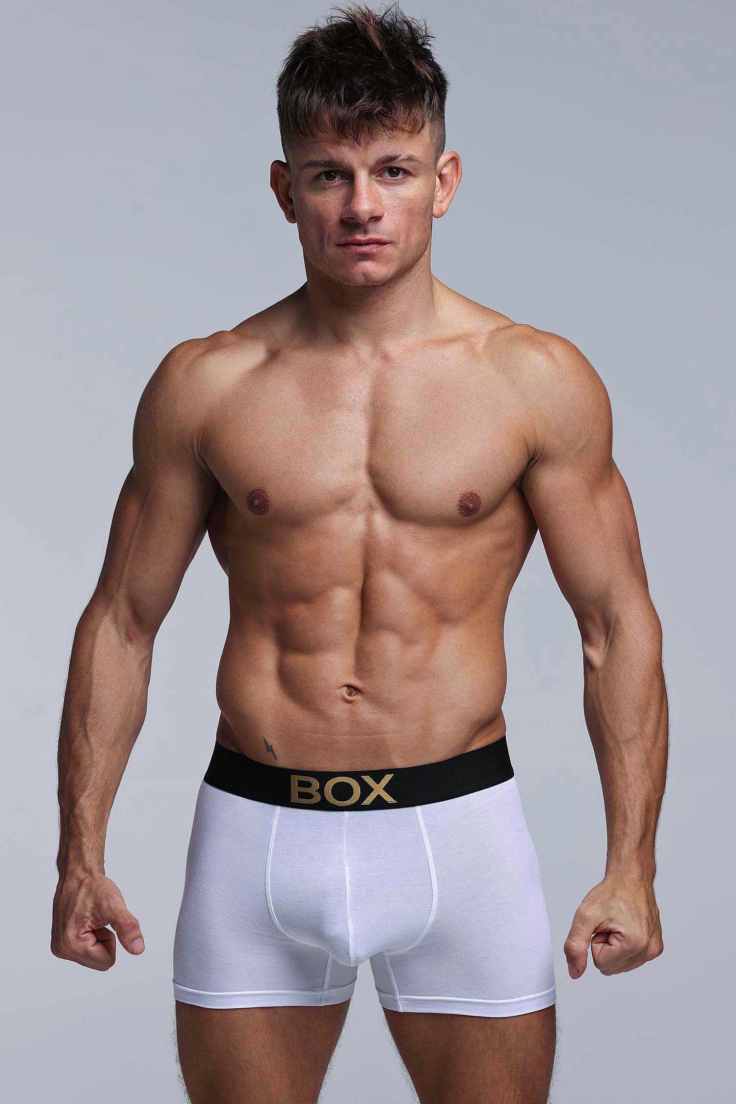 Metallic Modal Boxers - White & Gold - Image 6