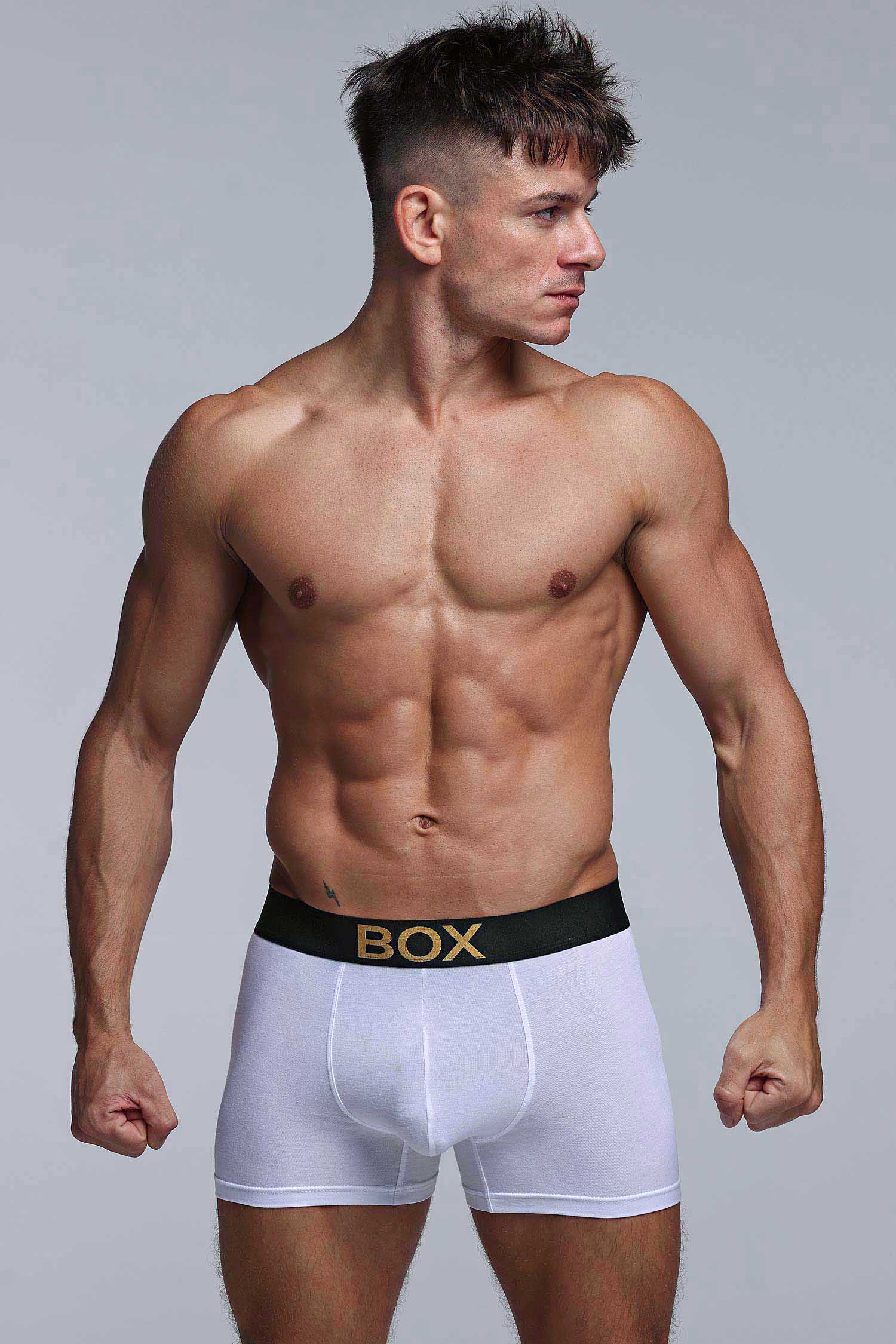 Metallic Modal Boxers - White & Gold - Image 7