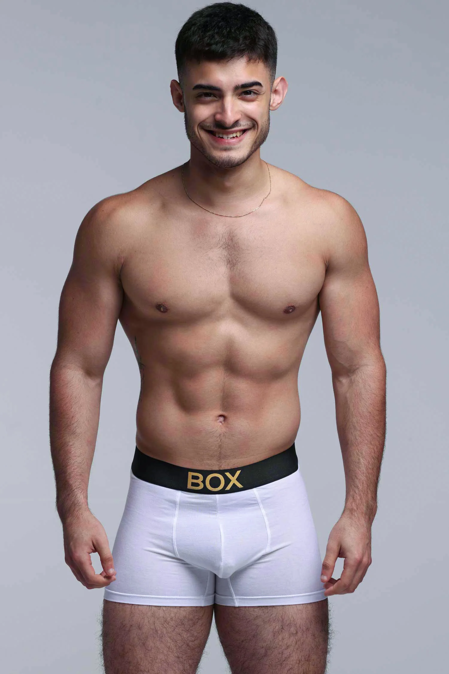 Metallic Modal Boxers - White & Gold - Image 8