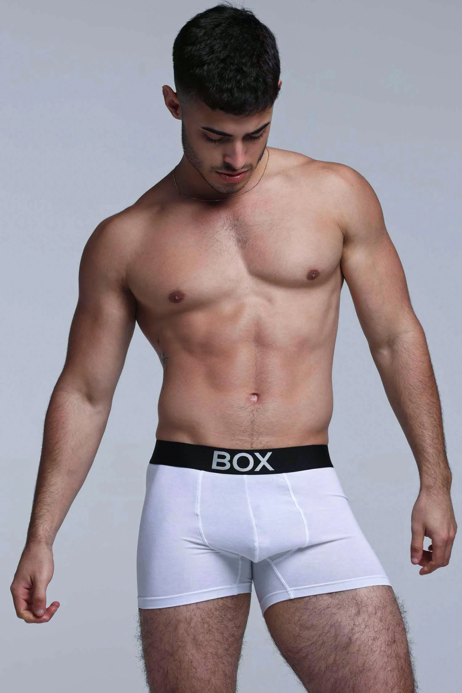 Metallic Modal Boxers - White & Silver - Image 4
