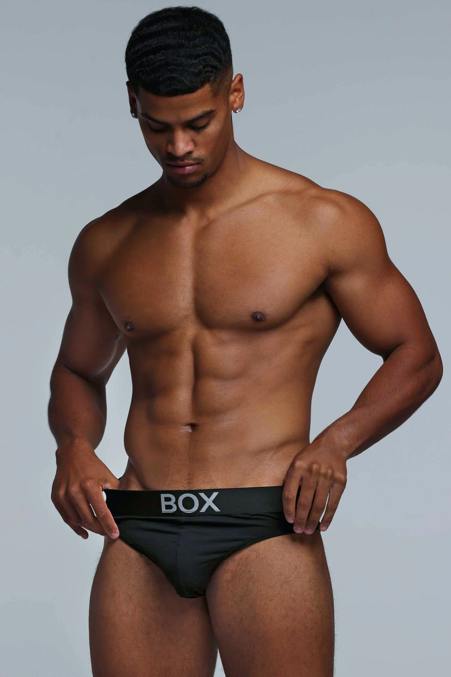 Metallic Modal Briefs - Black & Silver - Image 7