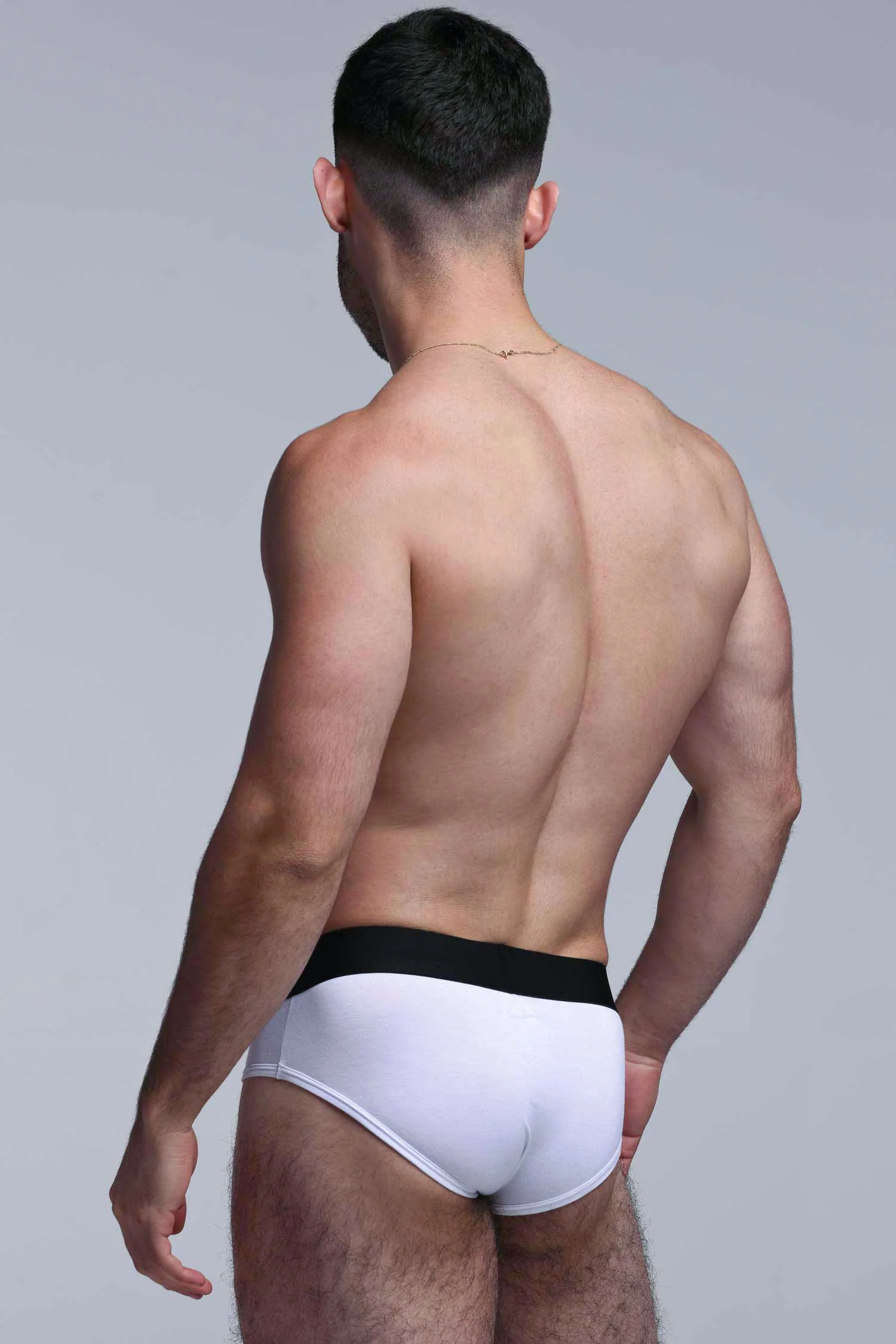 Metallic Modal Briefs - White & Silver - Image 2