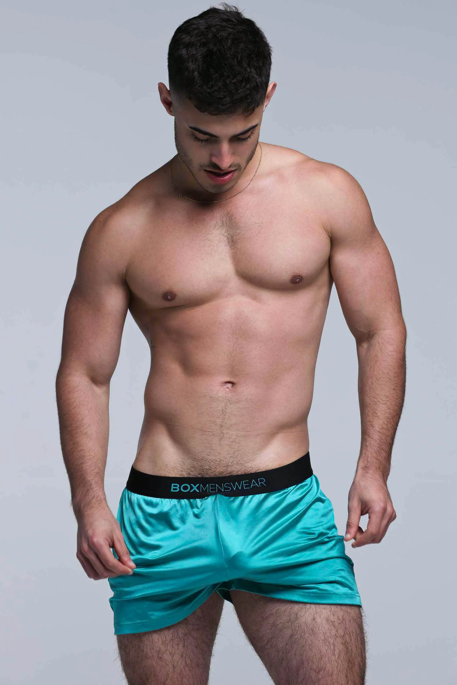 Satin Boxers - Deep Aqua - Image 2