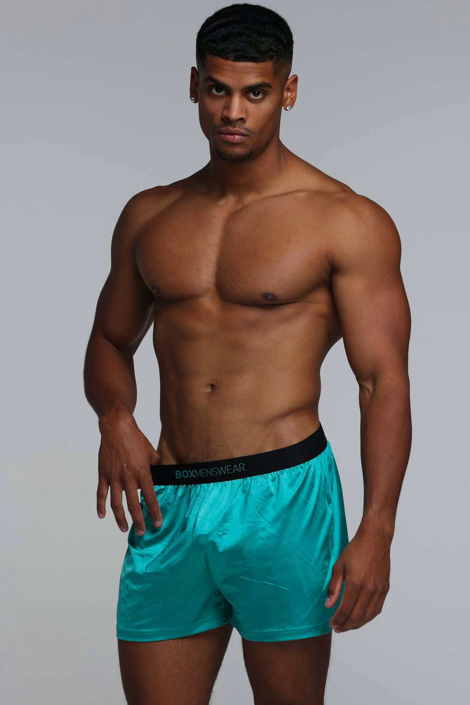 Satin Boxers - Deep Aqua - Image 3