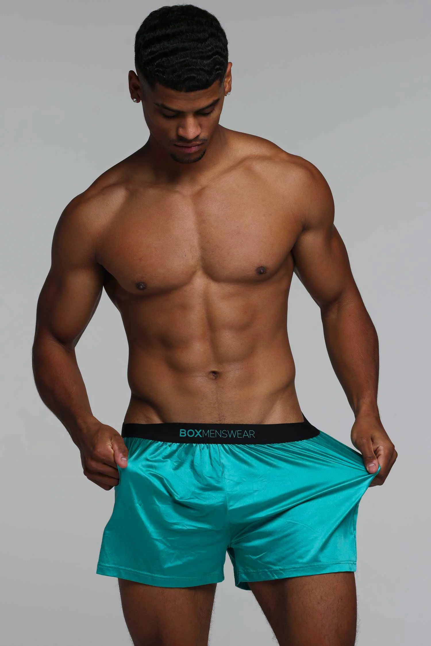 Satin Boxers - Deep Aqua - Image 4