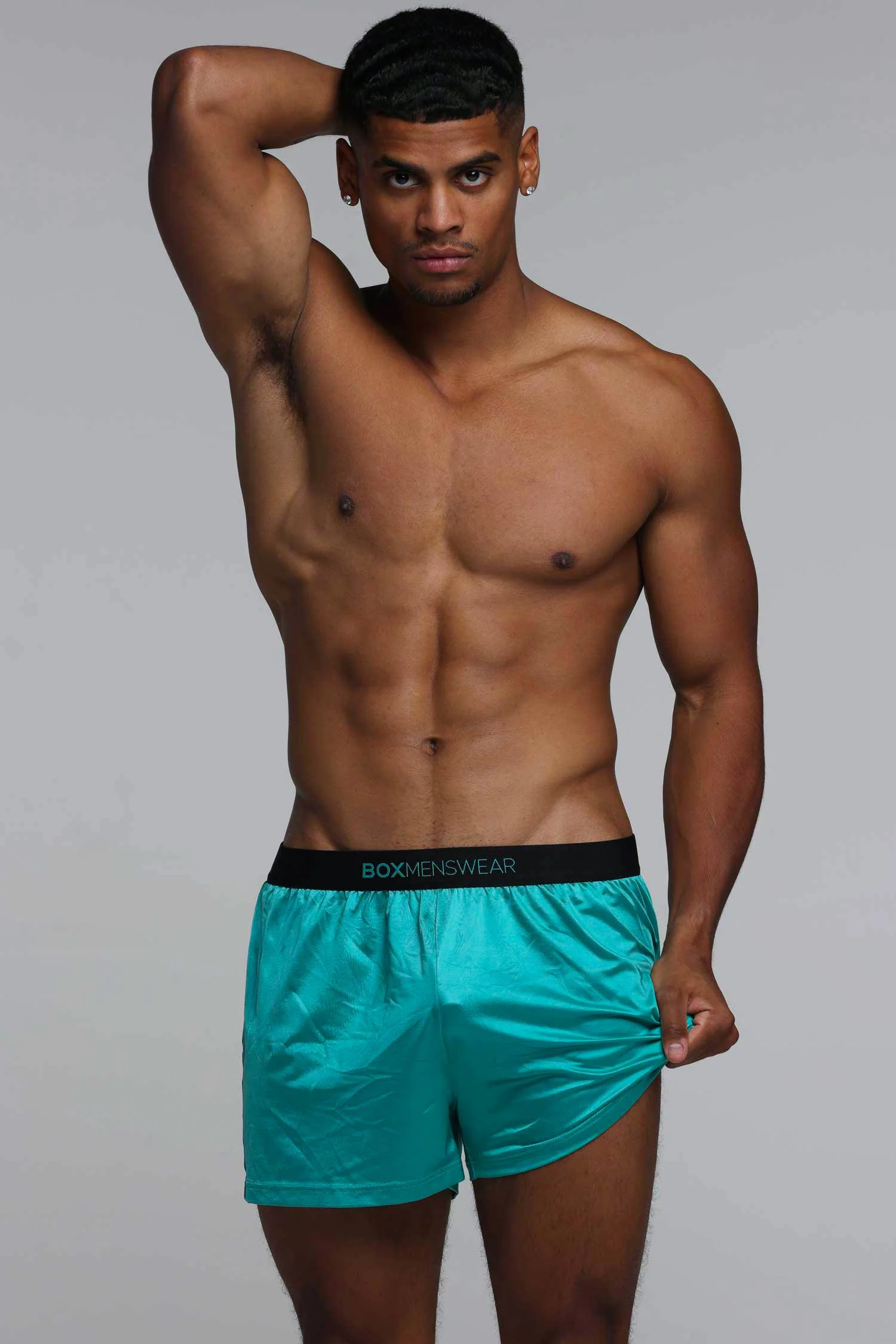 Satin Boxers - Deep Aqua - Image 5