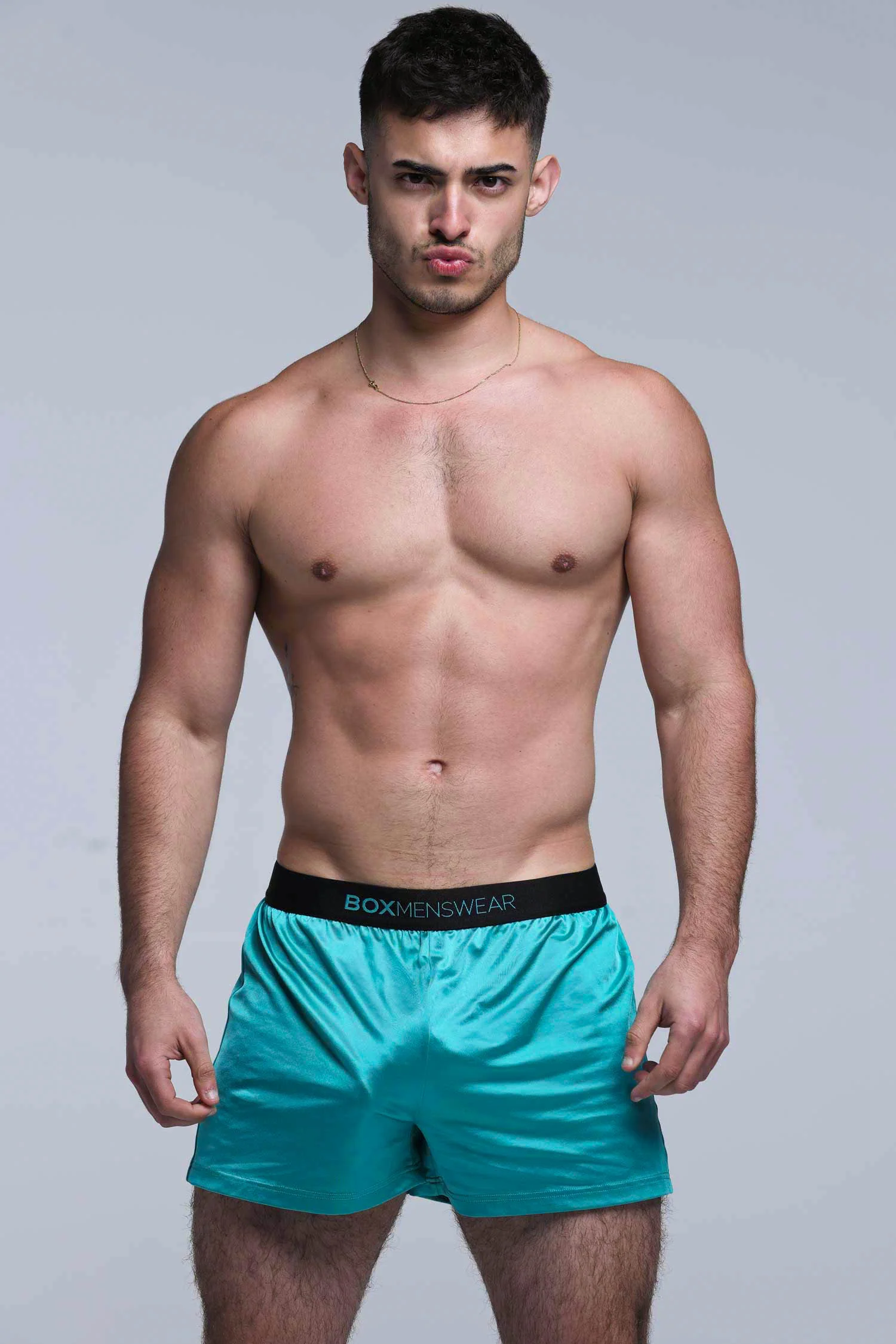 Satin Boxers - Deep Aqua - Image 6