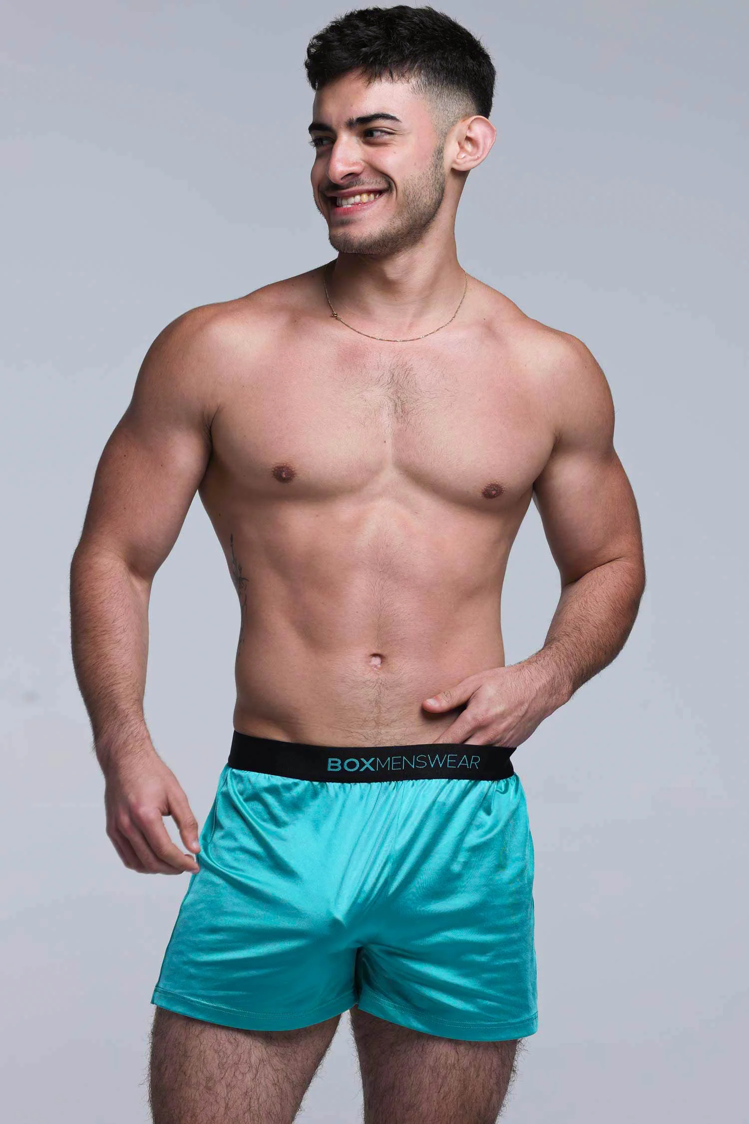 Satin Boxers - Deep Aqua - Image 7