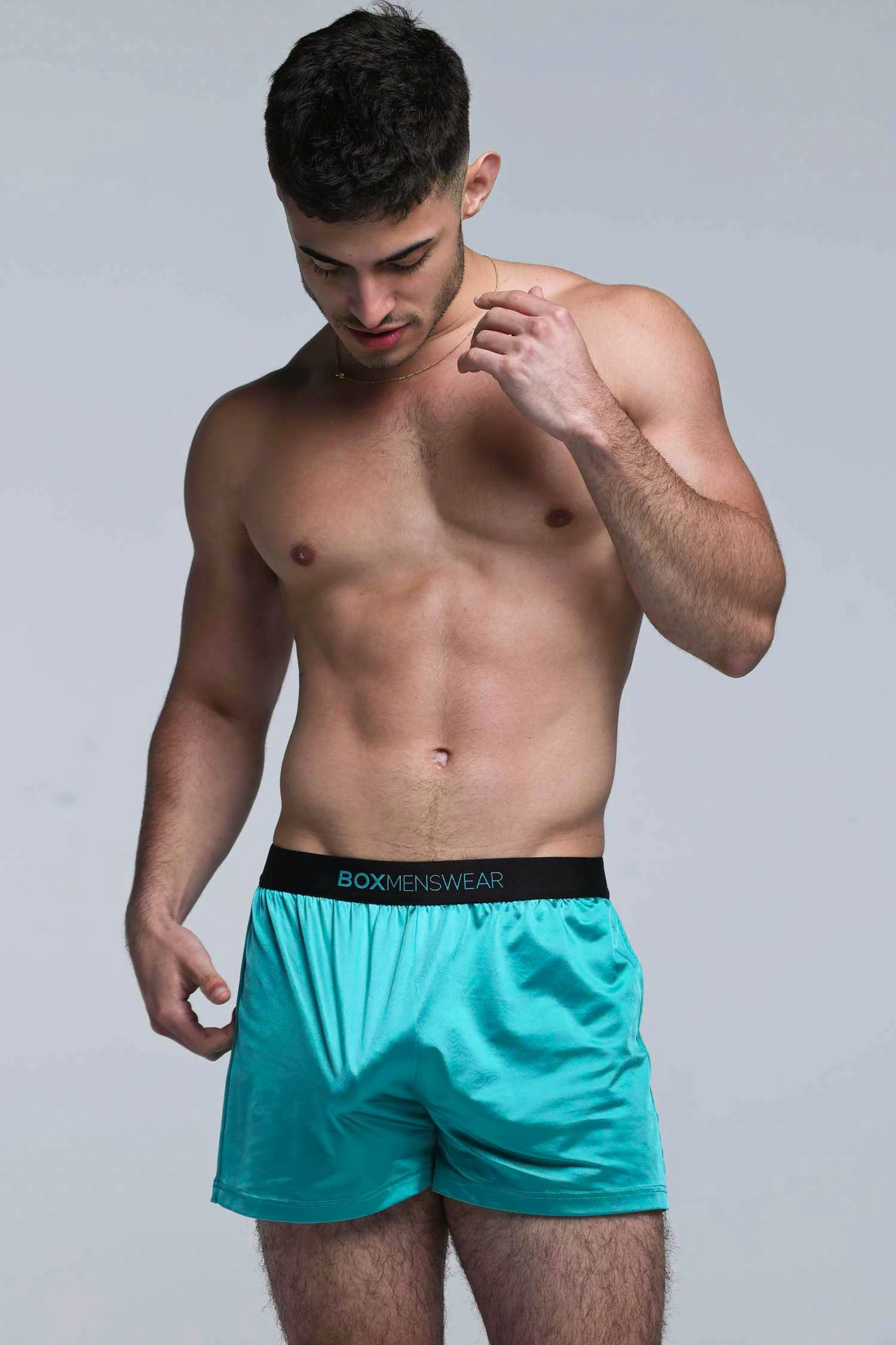 Satin Boxers - Deep Aqua - Image 8